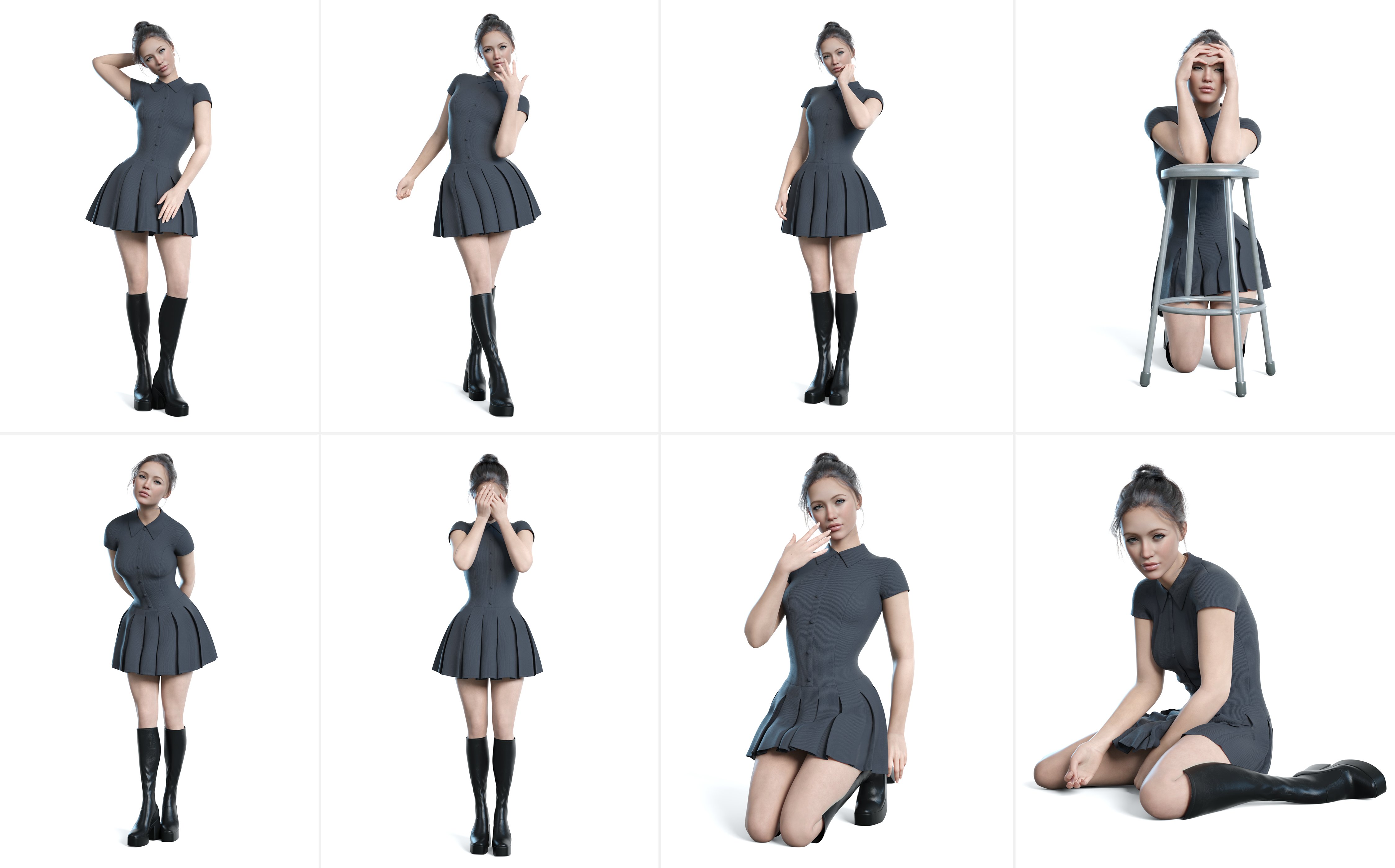 Z Shy and Modest Pose Mega Set for Genesis 9 and 8 Female