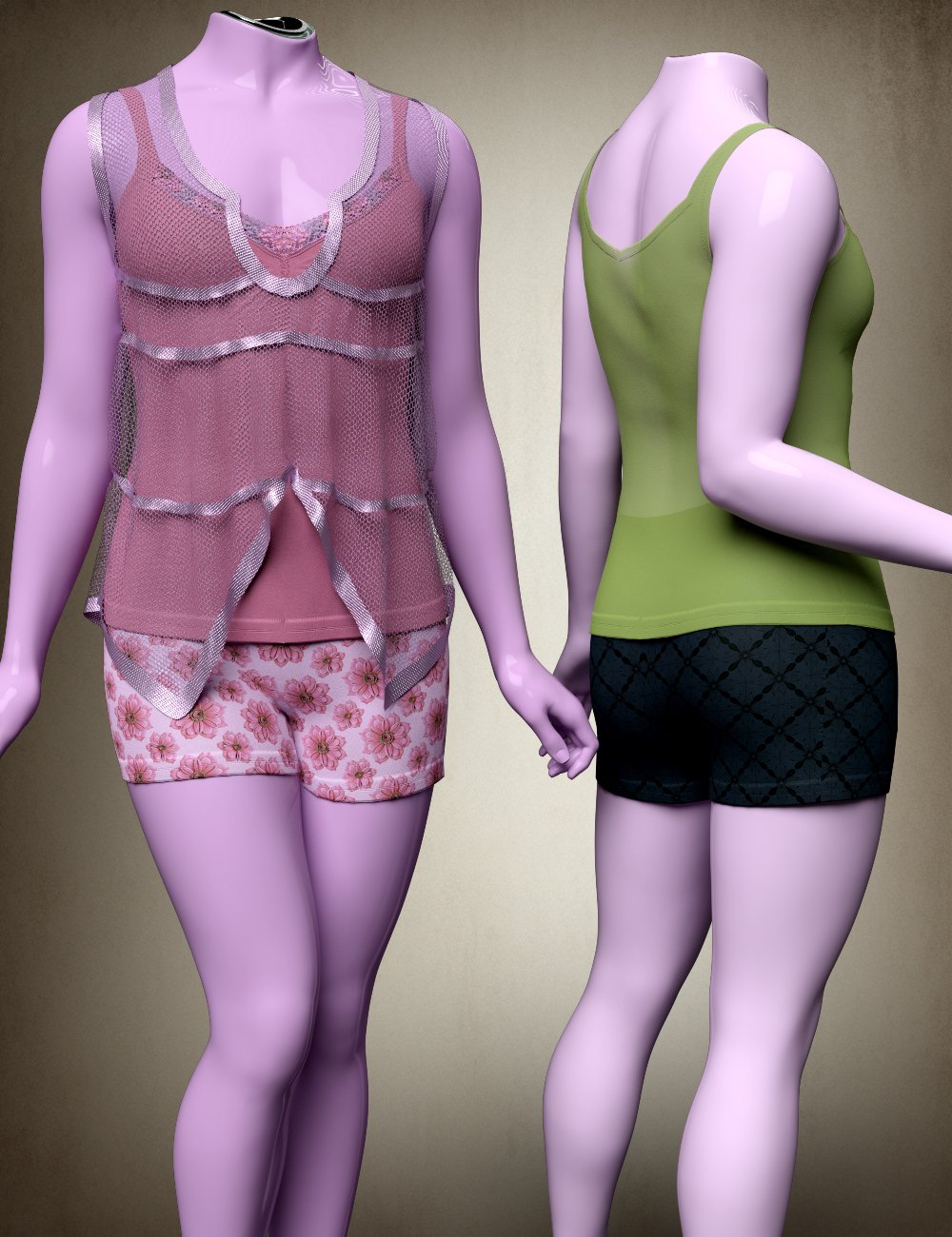 dForce Dariya Pyjama for Genesis 9, 8.1 and 8 Female