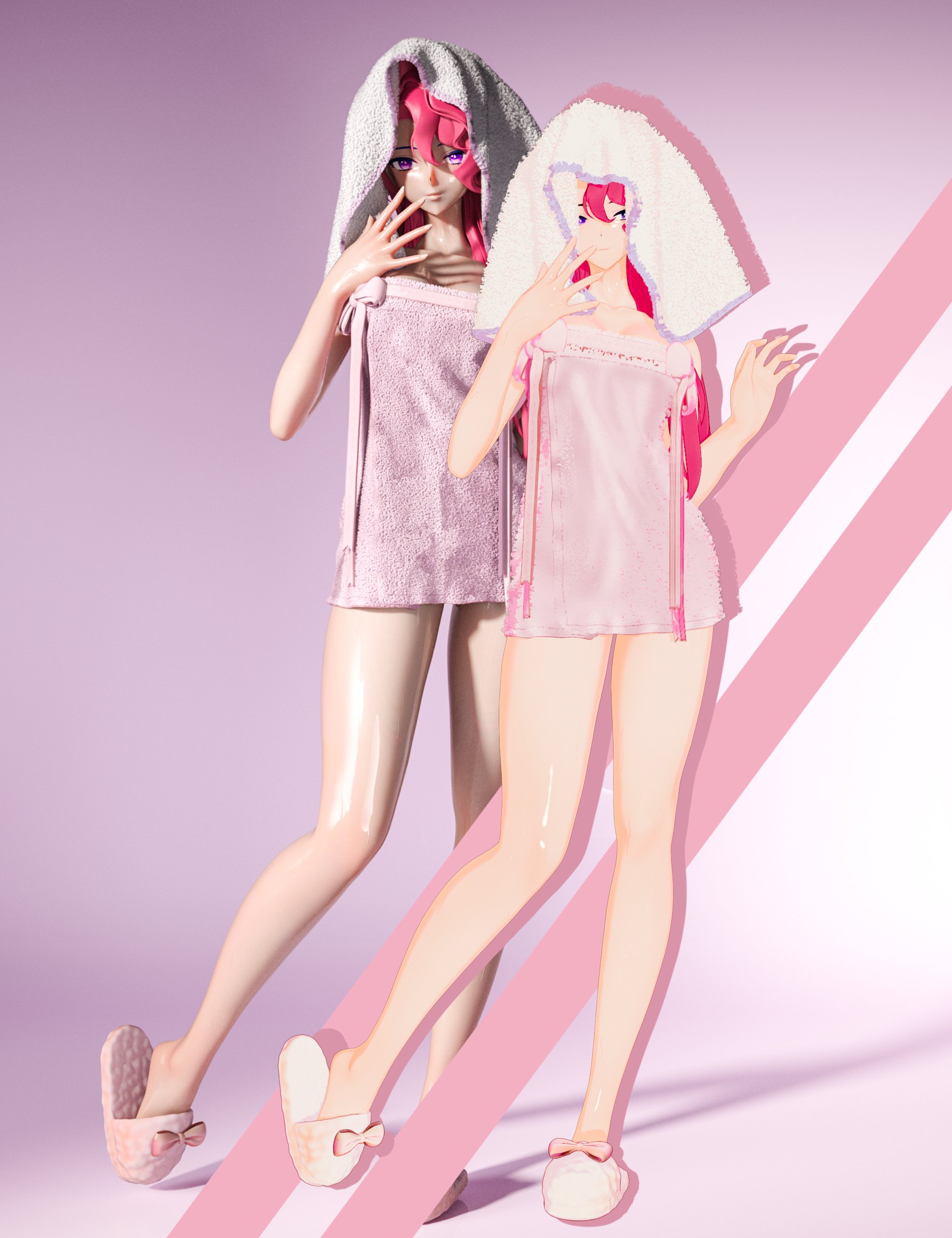 dForce Green Finger Melody Stylized Bath Skirt for Genesis 9 Toon by: Green FingerNirvana, 3D Models by Daz 3D