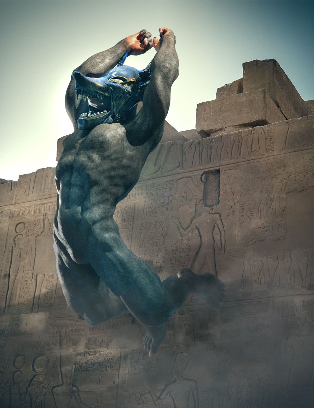 GNBD Egyptian Masks Animals Smart Props for Genesis 9