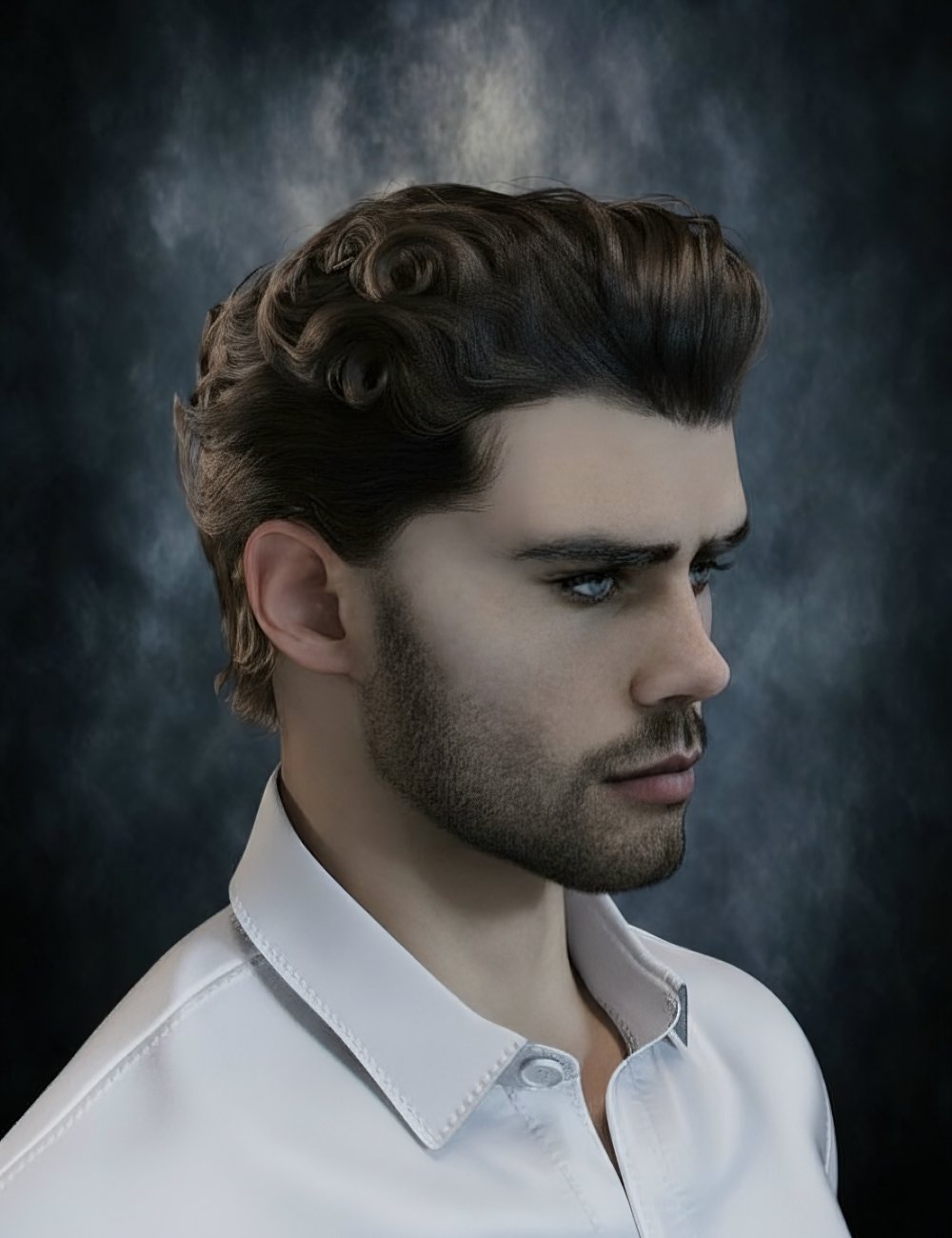 dForce GatsB Classic Swept Back Hair For Genesis 9