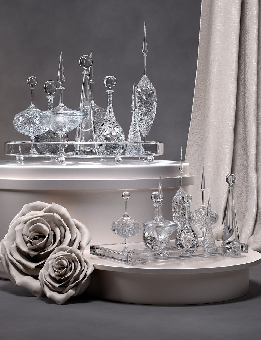 Scenefillers: Set Of Decoration Bottles by: 3DStyle, 3D Models by Daz 3D