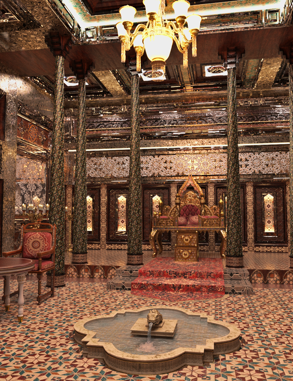 XI Persian Palace Throne by: Xivon, 3D Models by Daz 3D