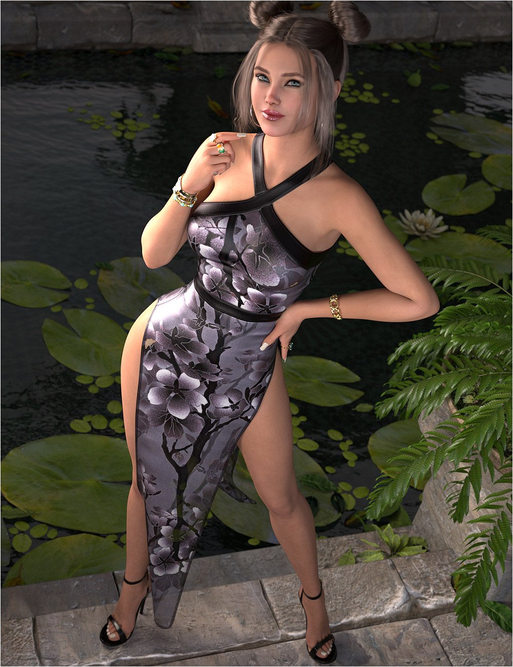 Fashionable Textures for dForce Cross Halter Loin Dress