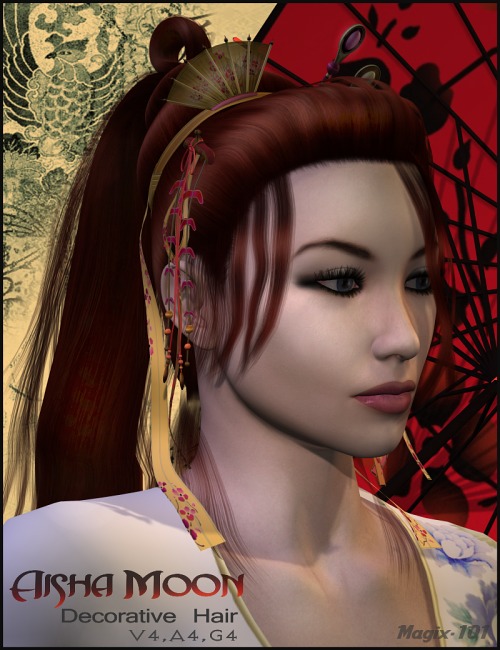 Aisha Moon Hair V4 by: Magix 101, 3D Models by Daz 3D