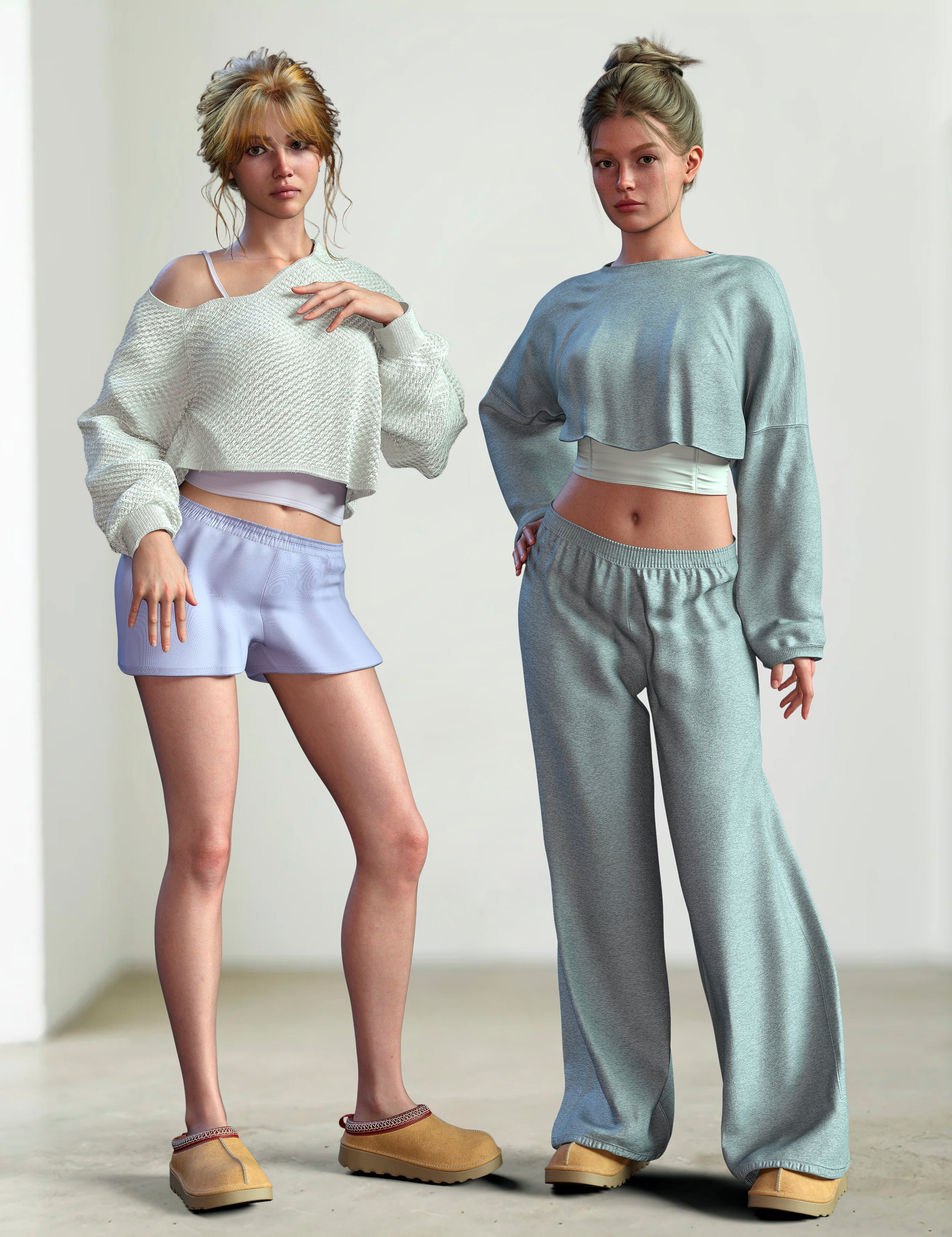 dForce Cozy Wear Set for Genesis 9 by: fjaa3d, 3D Models by Daz 3D