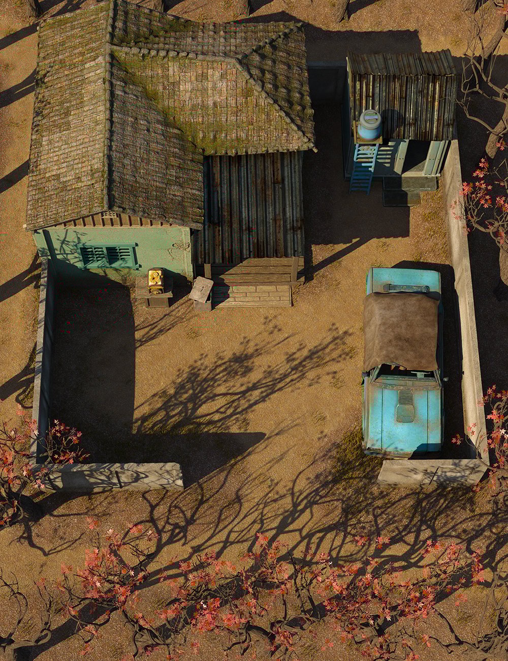 Rustic Cottage by: Gendragon3D, 3D Models by Daz 3D