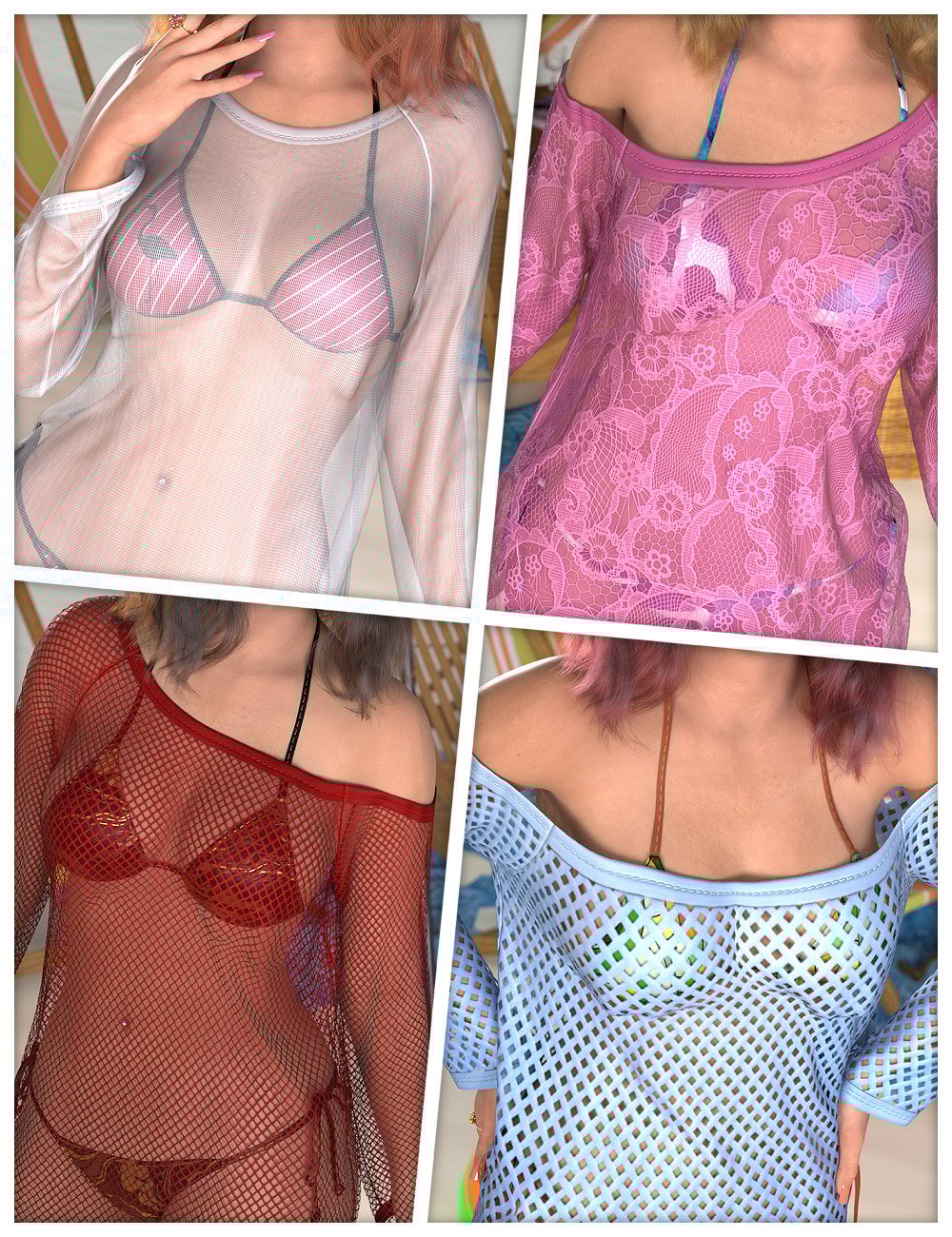 Vacation Textures for dForce SU Sunscreen Clothing by: ShanasSoulmate, 3D Models by Daz 3D