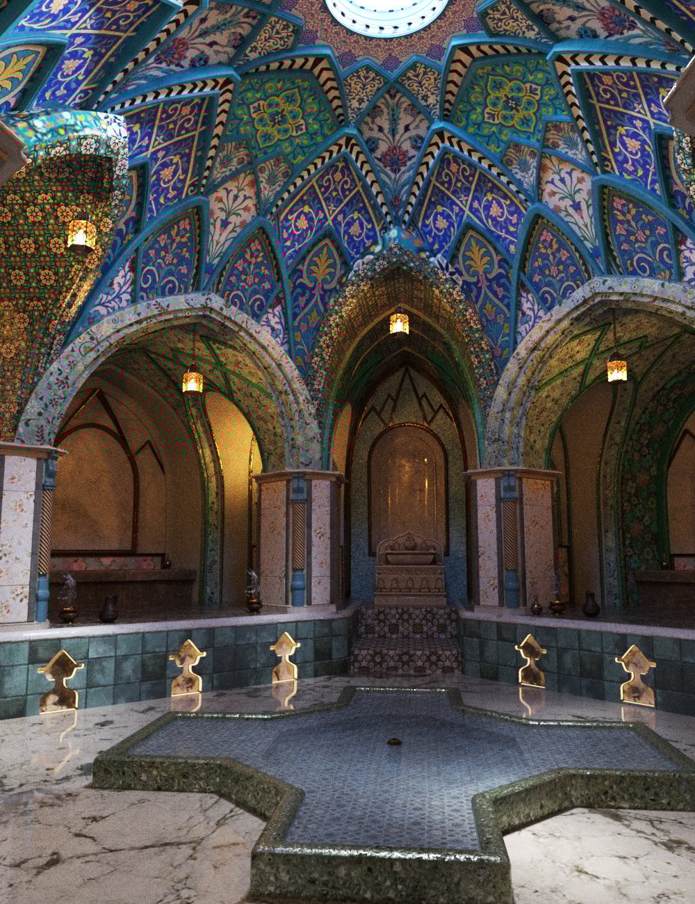 XI Persian Palace Bath by: Xivon, 3D Models by Daz 3D