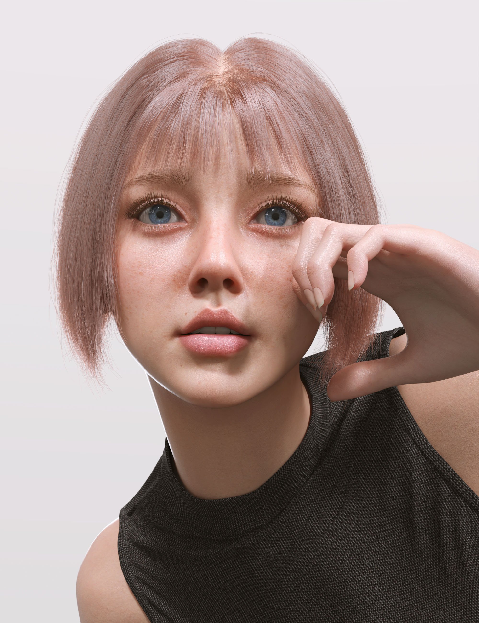dForce AK Enthusiastic Hair for Genesis 9 by: Art Ken, 3D Models by Daz 3D