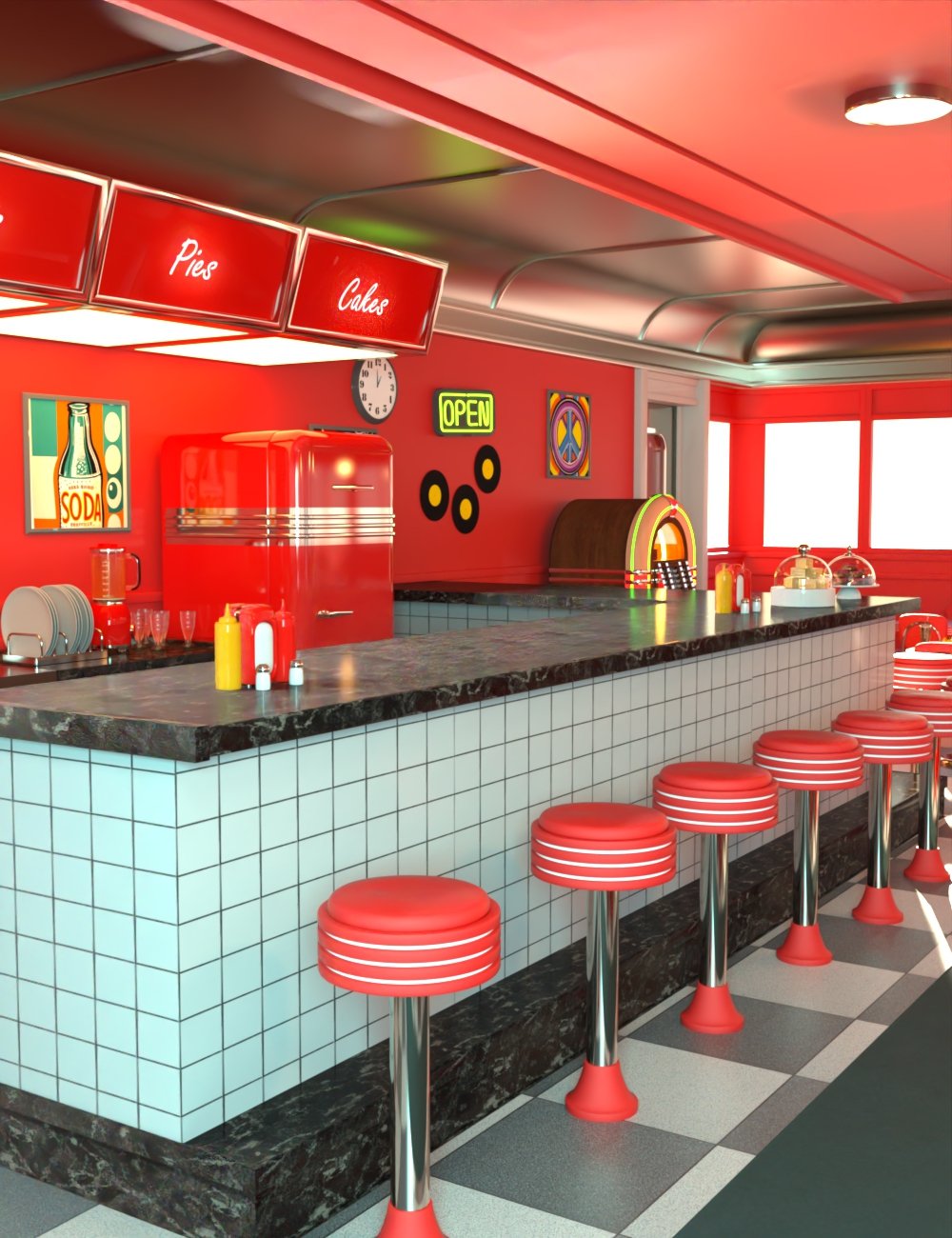 AP Retro Diner by: AcharyaPolina, 3D Models by Daz 3D