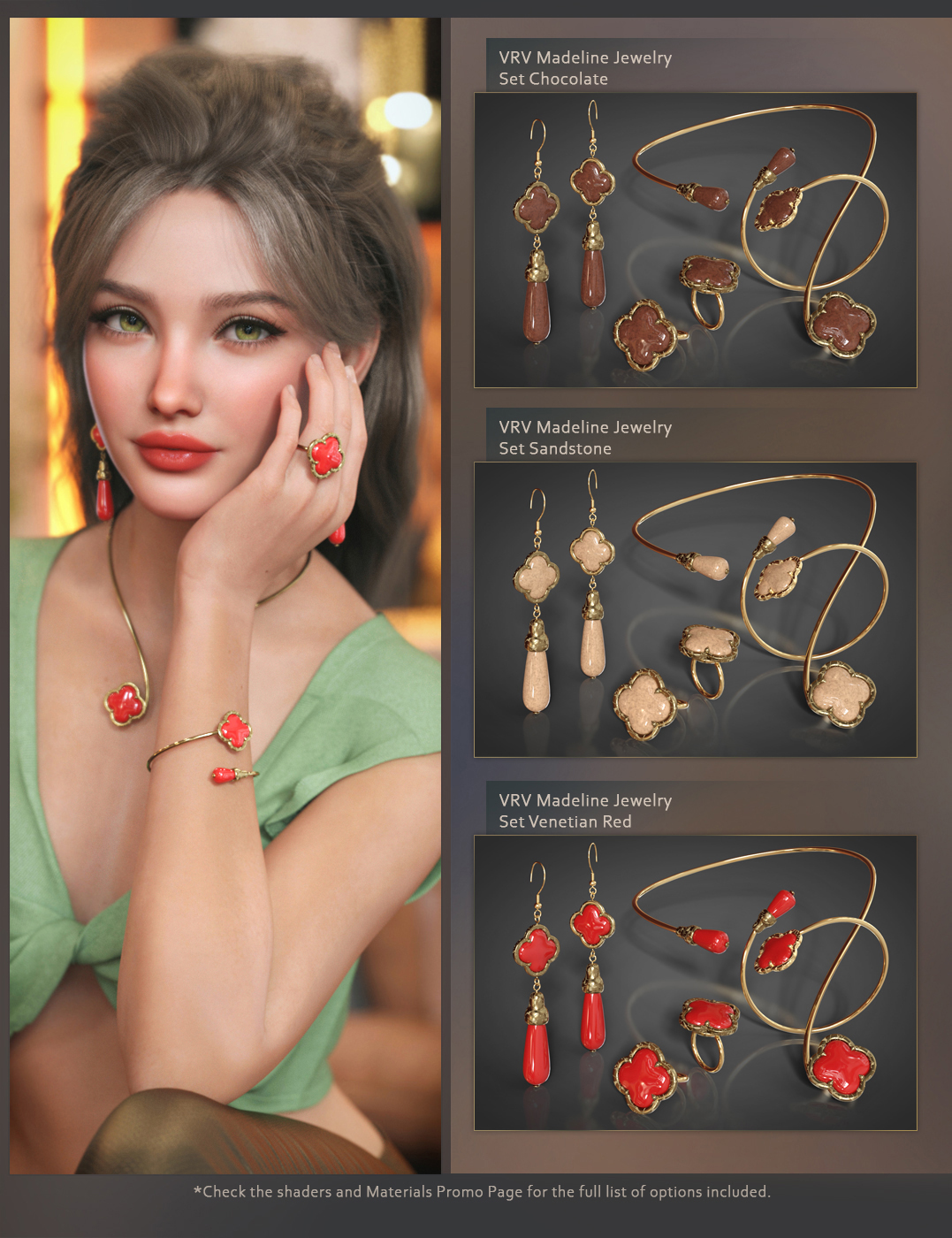 VRV Madeline Jewelry for Genesis 9, 8.1, and 8 Females
