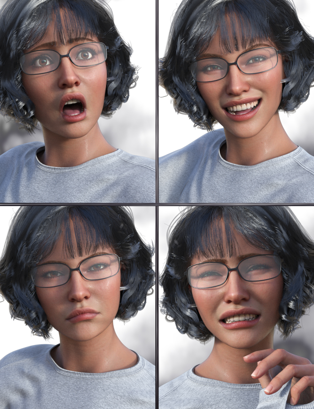 JW My Day Expressions for Audrey 9 by: JWolf, 3D Models by Daz 3D