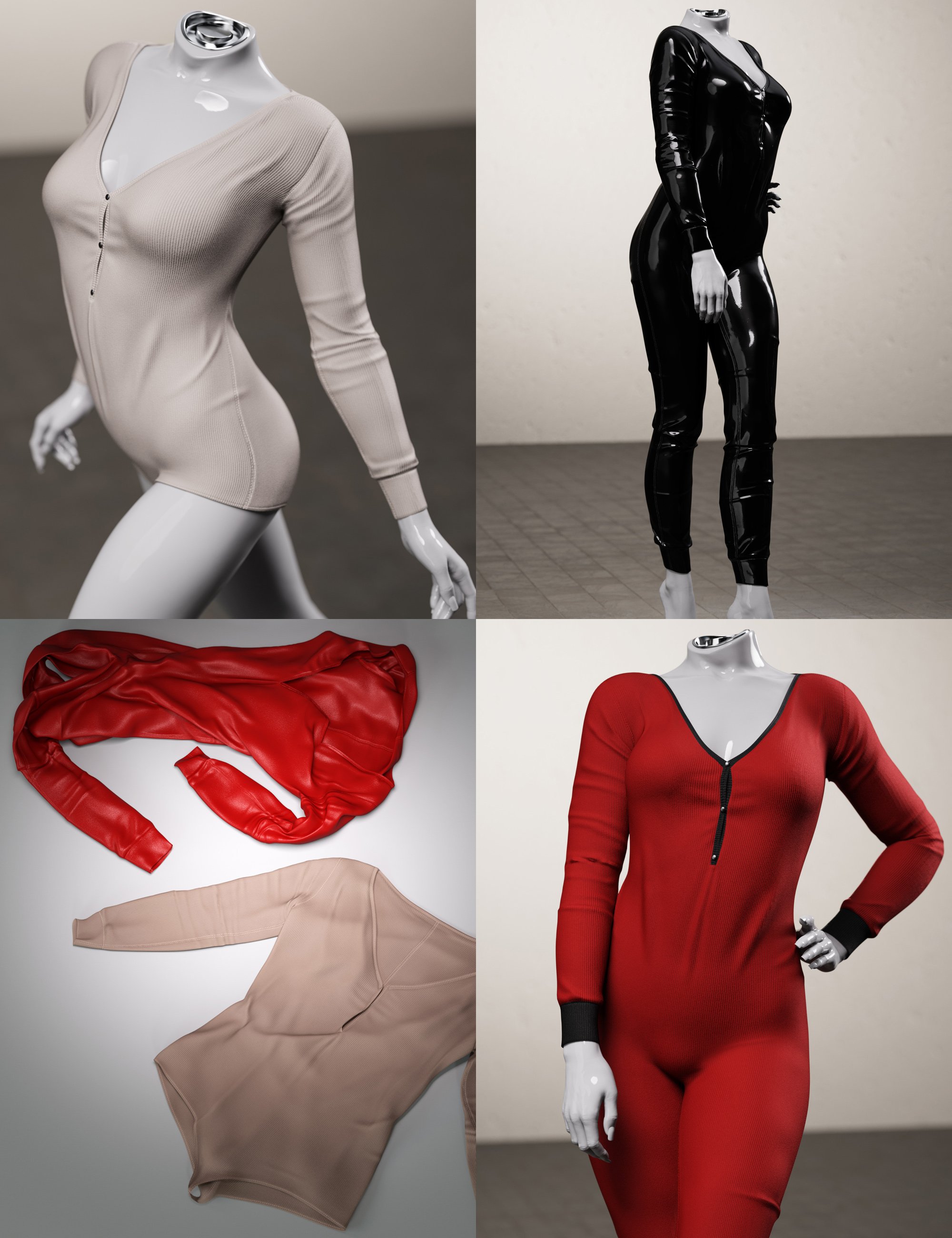 Sleepover Rompers for Genesis 9 by: outoftouch, 3D Models by Daz 3D