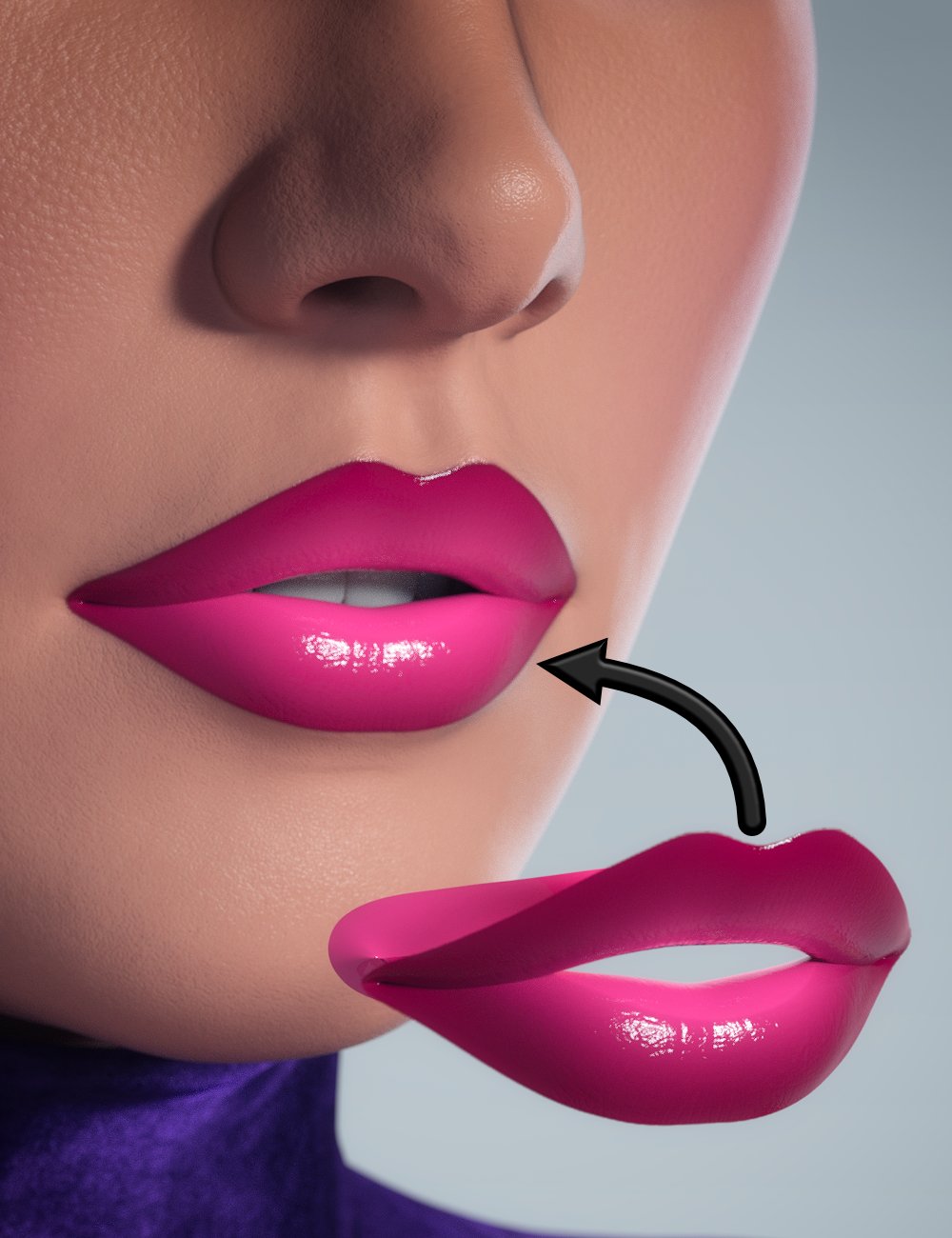 Lip Service for Genesis 9 by: Silas3D, 3D Models by Daz 3D