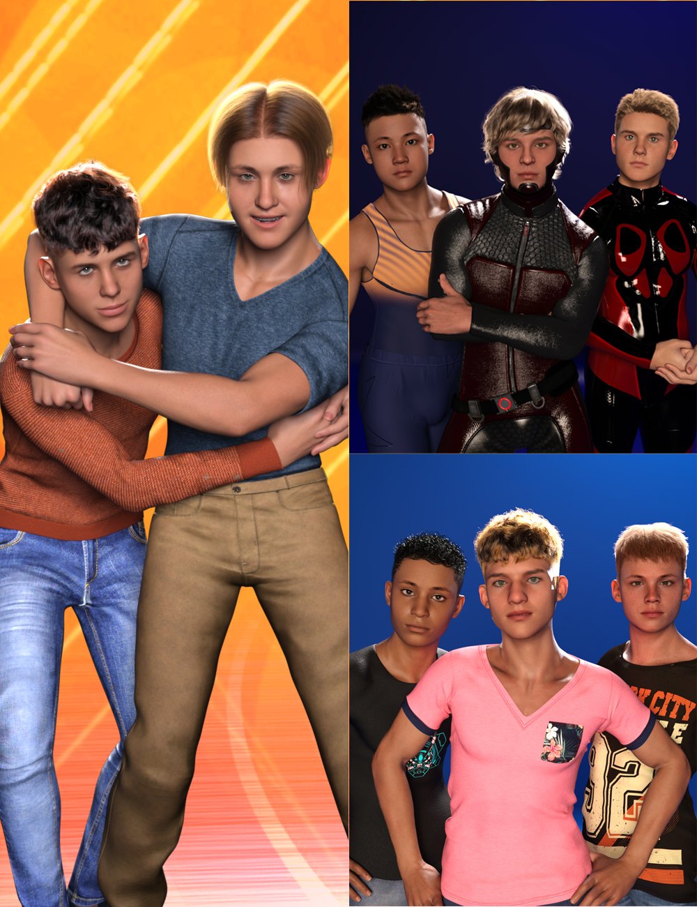 MM3D Young Adult Bundle for Genesis 9 Masculine by: Male-M3dia, 3D Models by Daz 3D