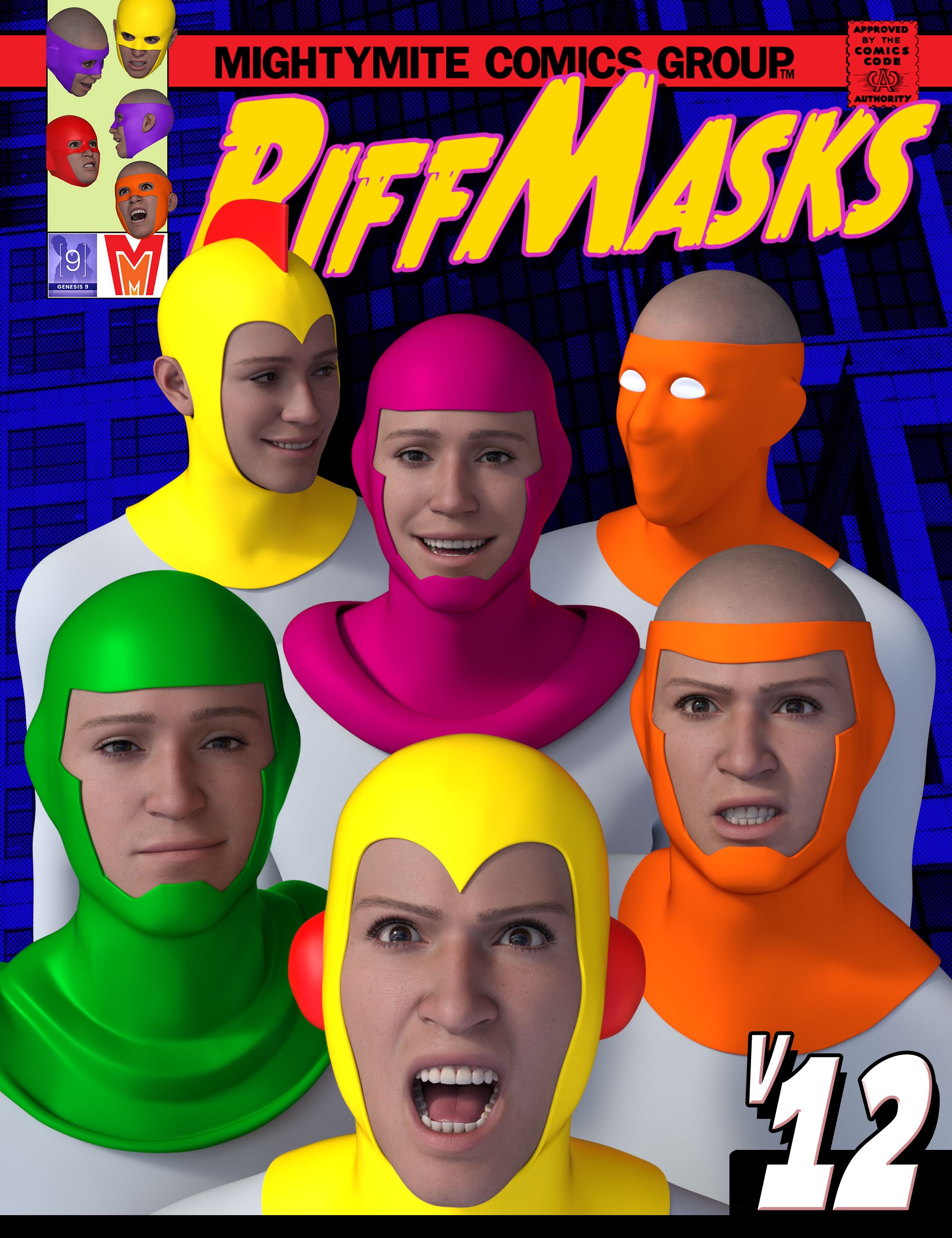 RiffMasks v012 MMKBGenesis 9 by: MightyMite, 3D Models by Daz 3D