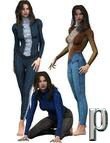 Second Skin Jeans & Tops Textures for V3/SP by: Lisa's Botanicals, 3D Models by Daz 3D