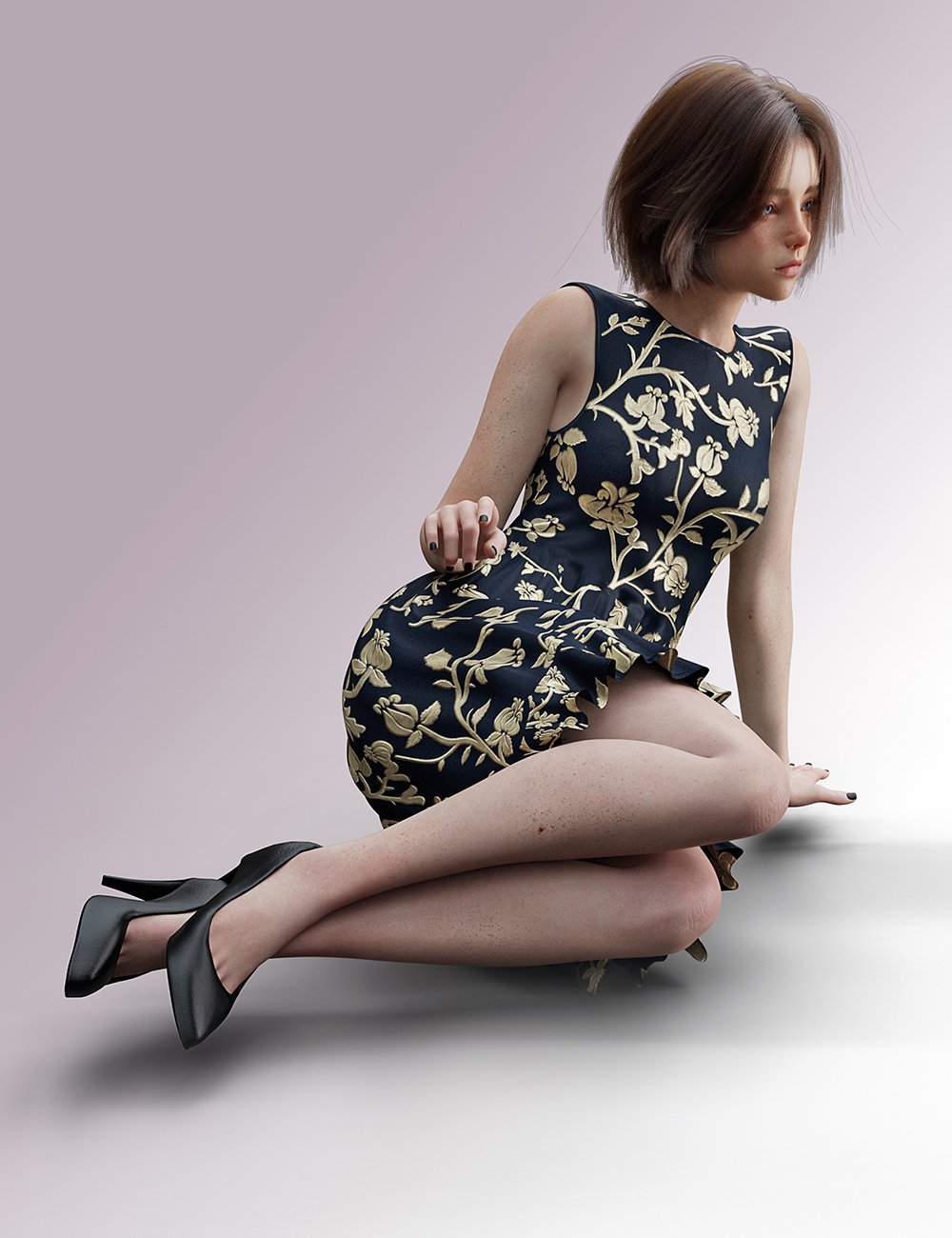 dForce Sleeveless Dress for Genesis 9 Feminine by: Magic Brush, 3D Models by Daz 3D