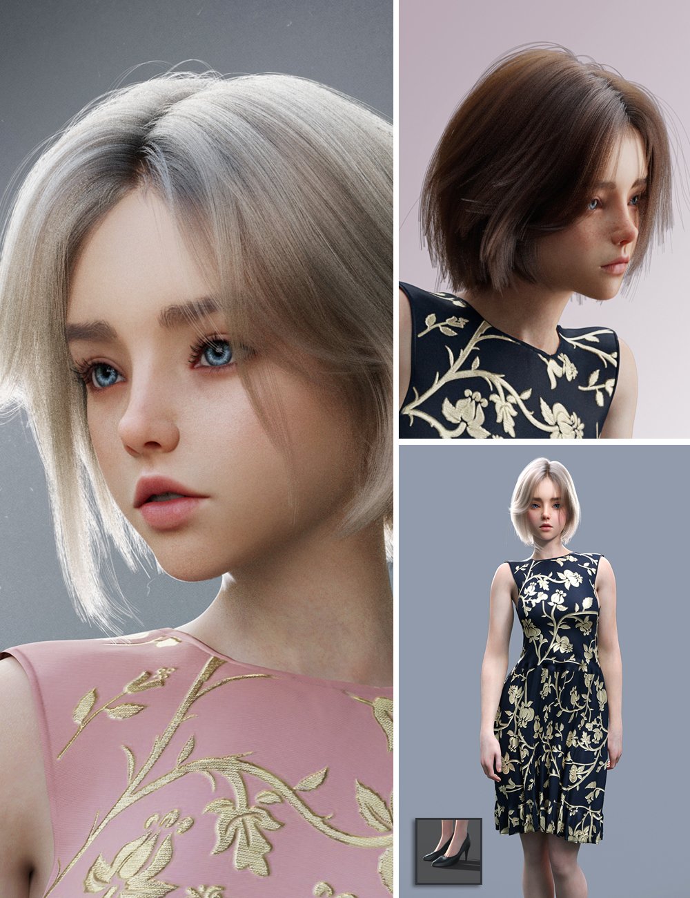 MB Roselinn HD for Genesis 9 Bundle by: Magic Brush, 3D Models by Daz 3D