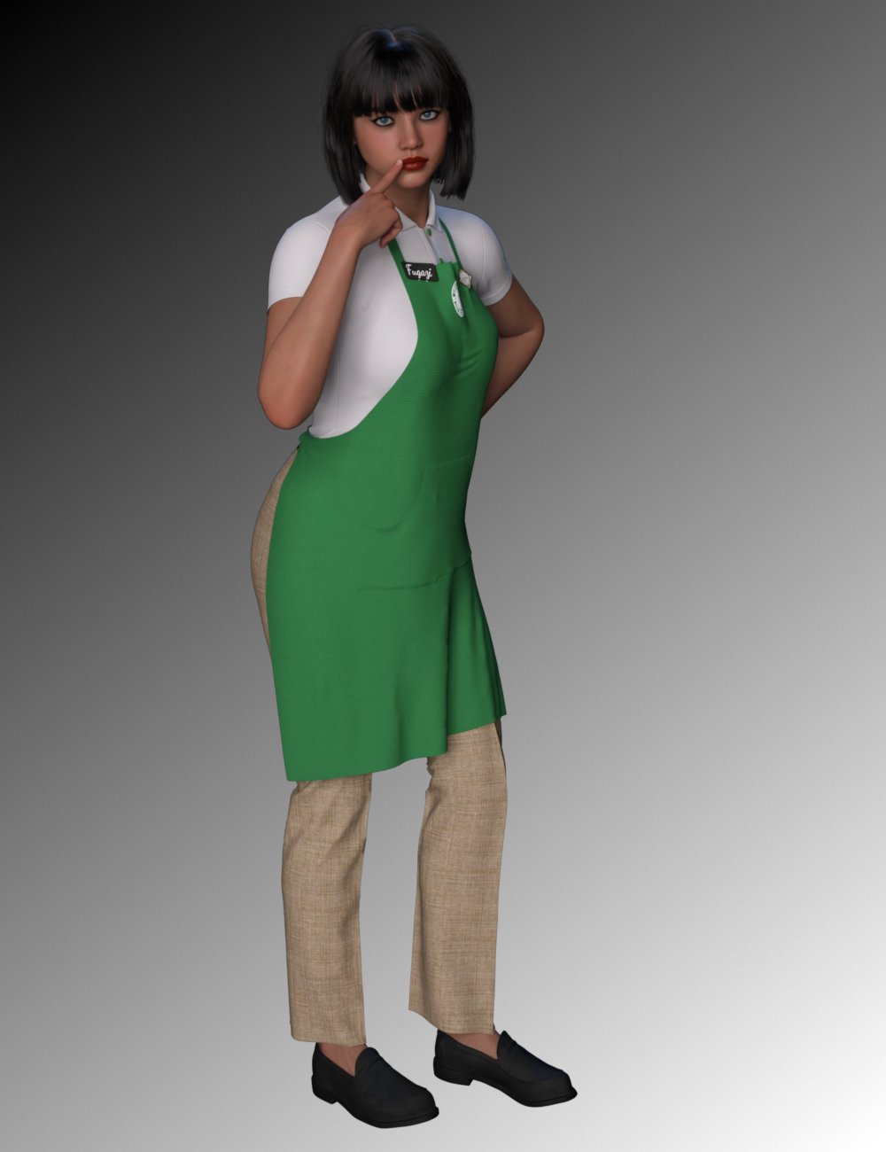FG dForce Barista Uniform for Genesis 9 by: IronmanFugazi1968, 3D Models by Daz 3D