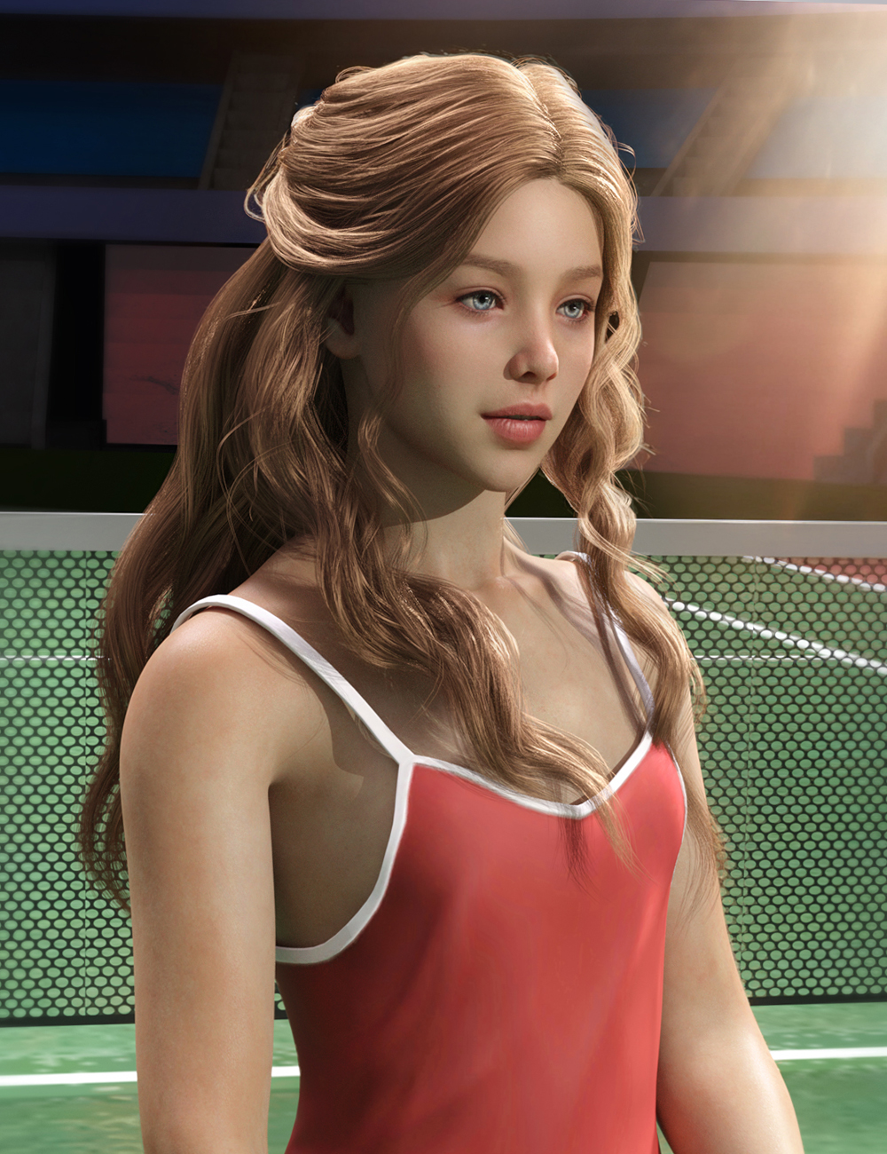 dForce Gentle Curly Hair for Genesis 9