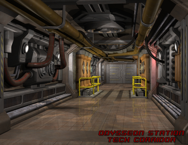 Odysseon Station Tech Corridor by: Nightshift3D, 3D Models by Daz 3D