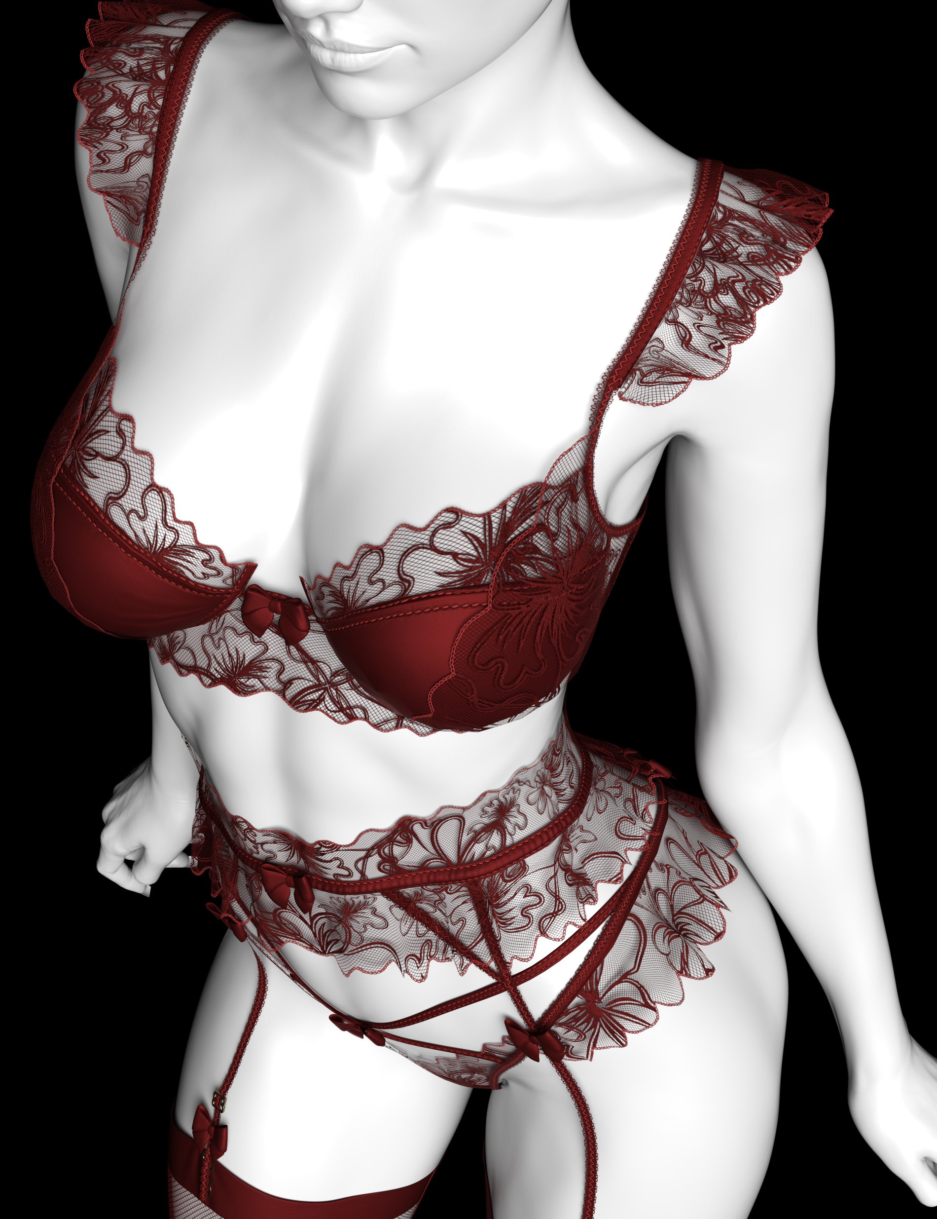 X-Fashion Blush Veil Lingerie Set for Genesis 9
