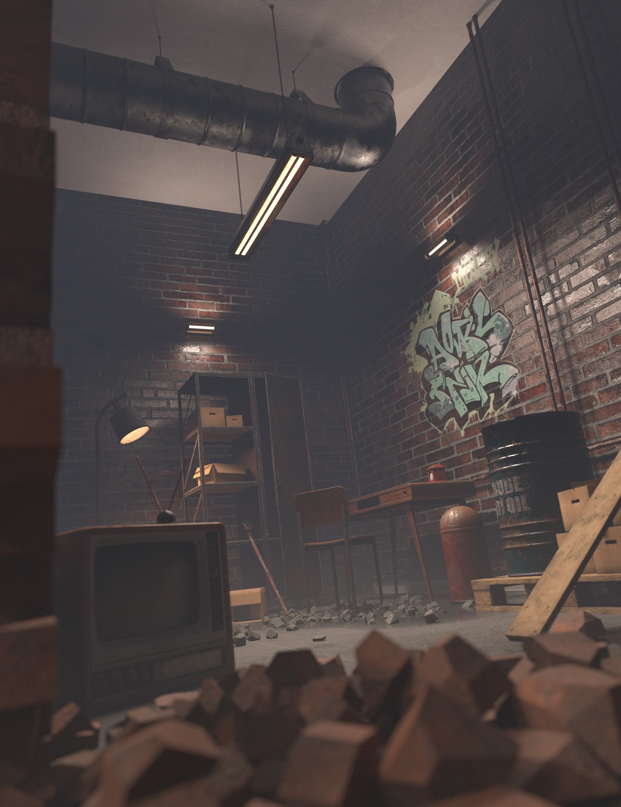 Abandoned Modular Industrial Loft Building Kit