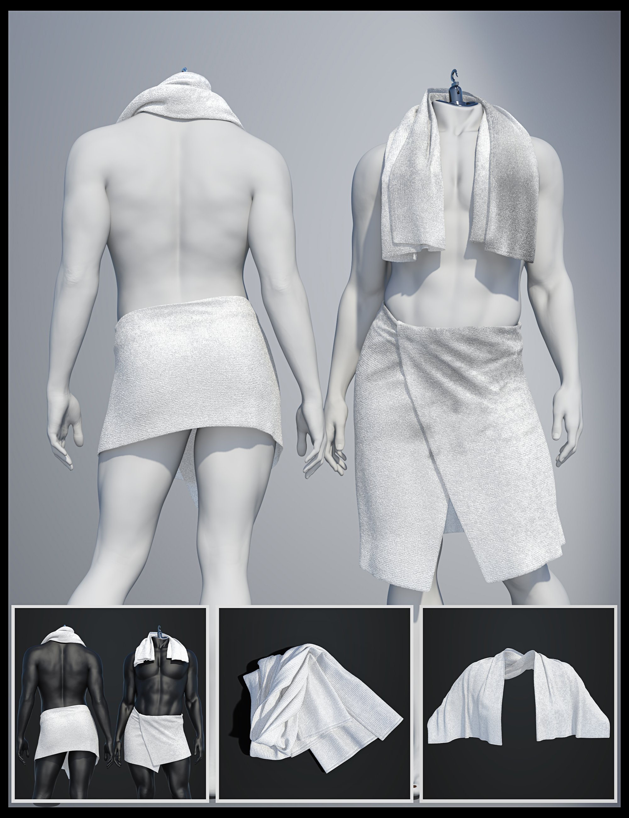 dForce SU Shower Towel for Genesis 9