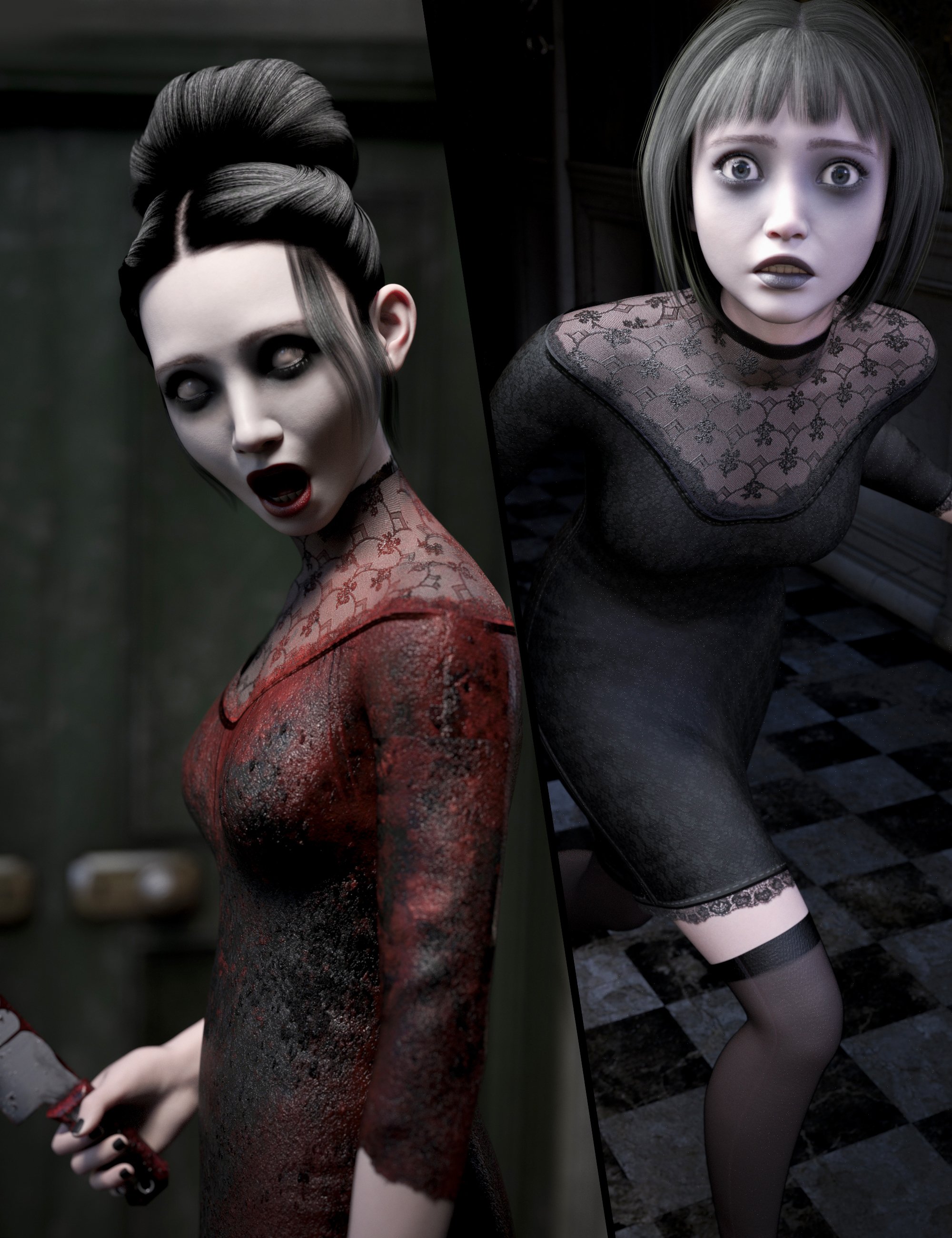 M3D dForce Horror Dress Outfit for Genesis 9 M3D dForce Horror Dress Outfit for Genesis 9