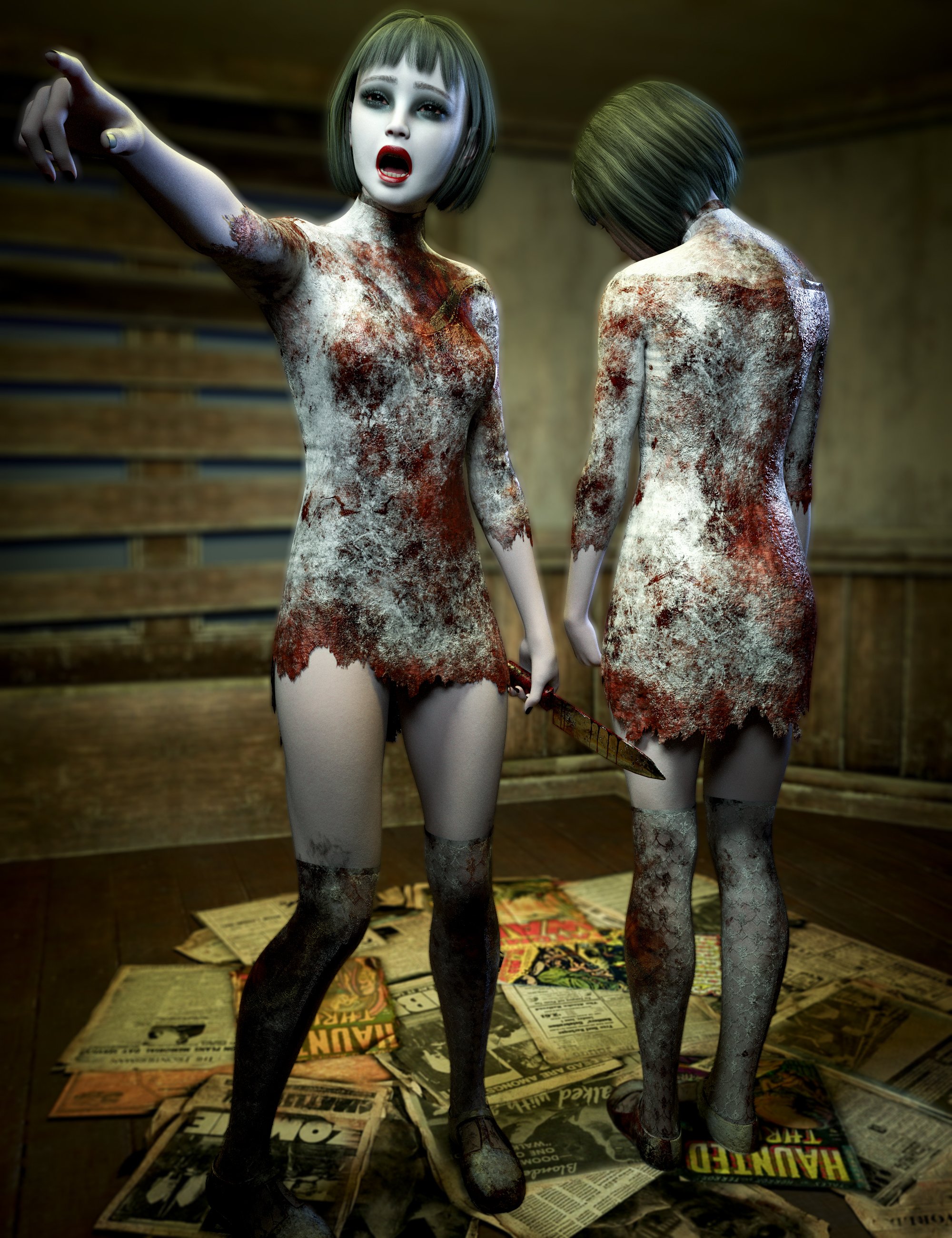M3D dForce Horror Dress Outfit for Genesis 9