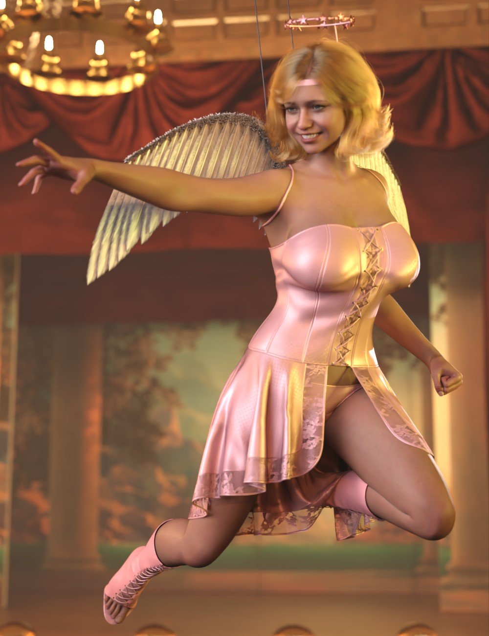 dForce Stellar Angel Outfit for Genesis 9 and Genesis 8 Female