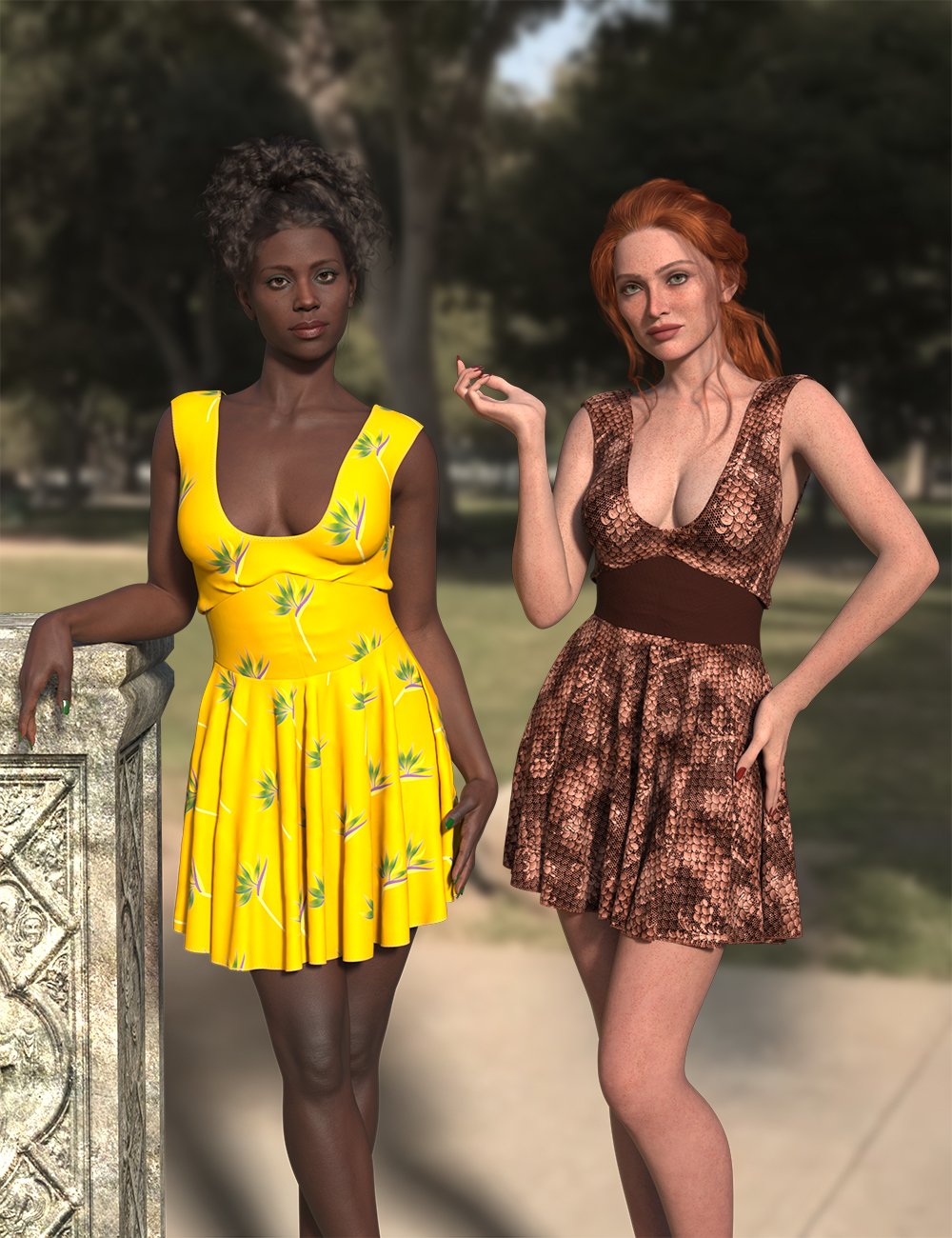 dForce Mona Dress for Genesis 9 by: Immersive-DreamWorld, 3D Models by Daz 3D