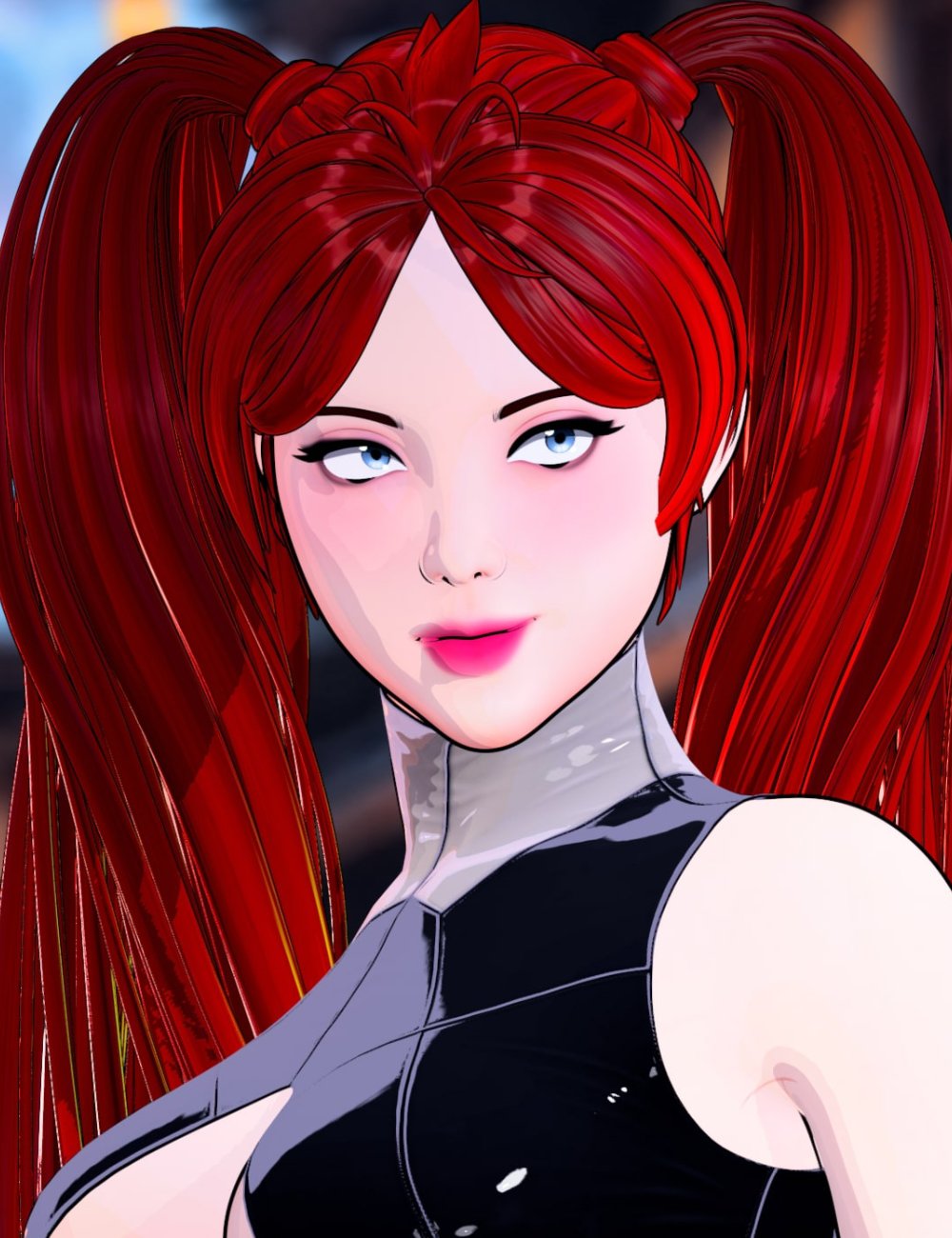 dForce HM Starlit Twin Toon Hair for Genesis 9 by: HM, 3D Models by Daz 3D