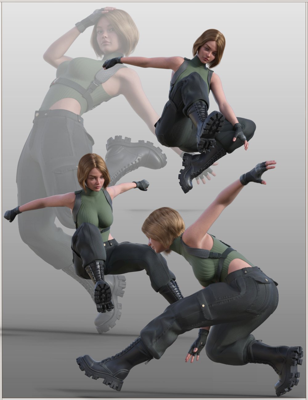 FG Jumping Pose Collection for Genesis 9 by: IronmanFugazi1968, 3D Models by Daz 3D