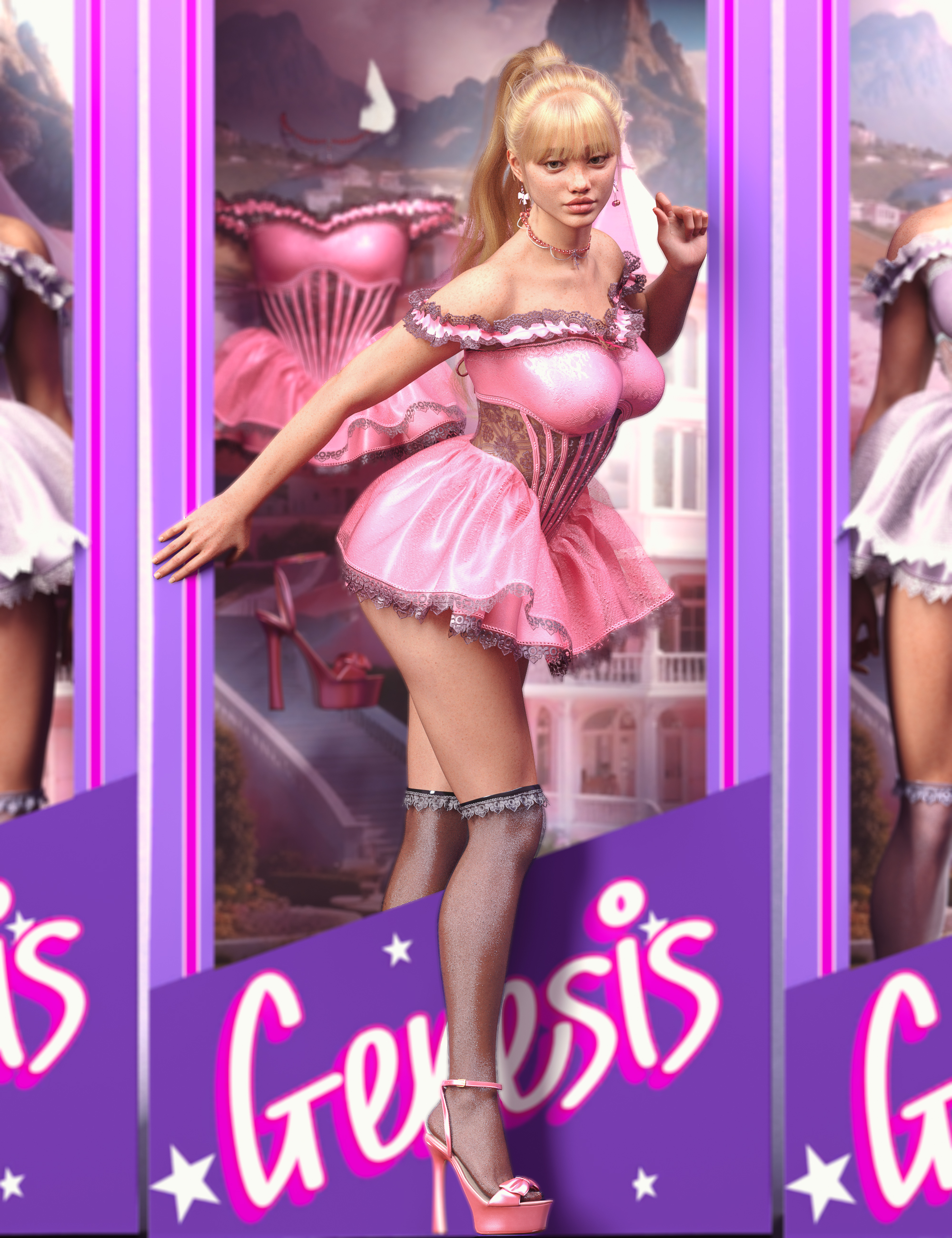 dForce DollHouse Dreams Complete Wearable Set for Genesis 9