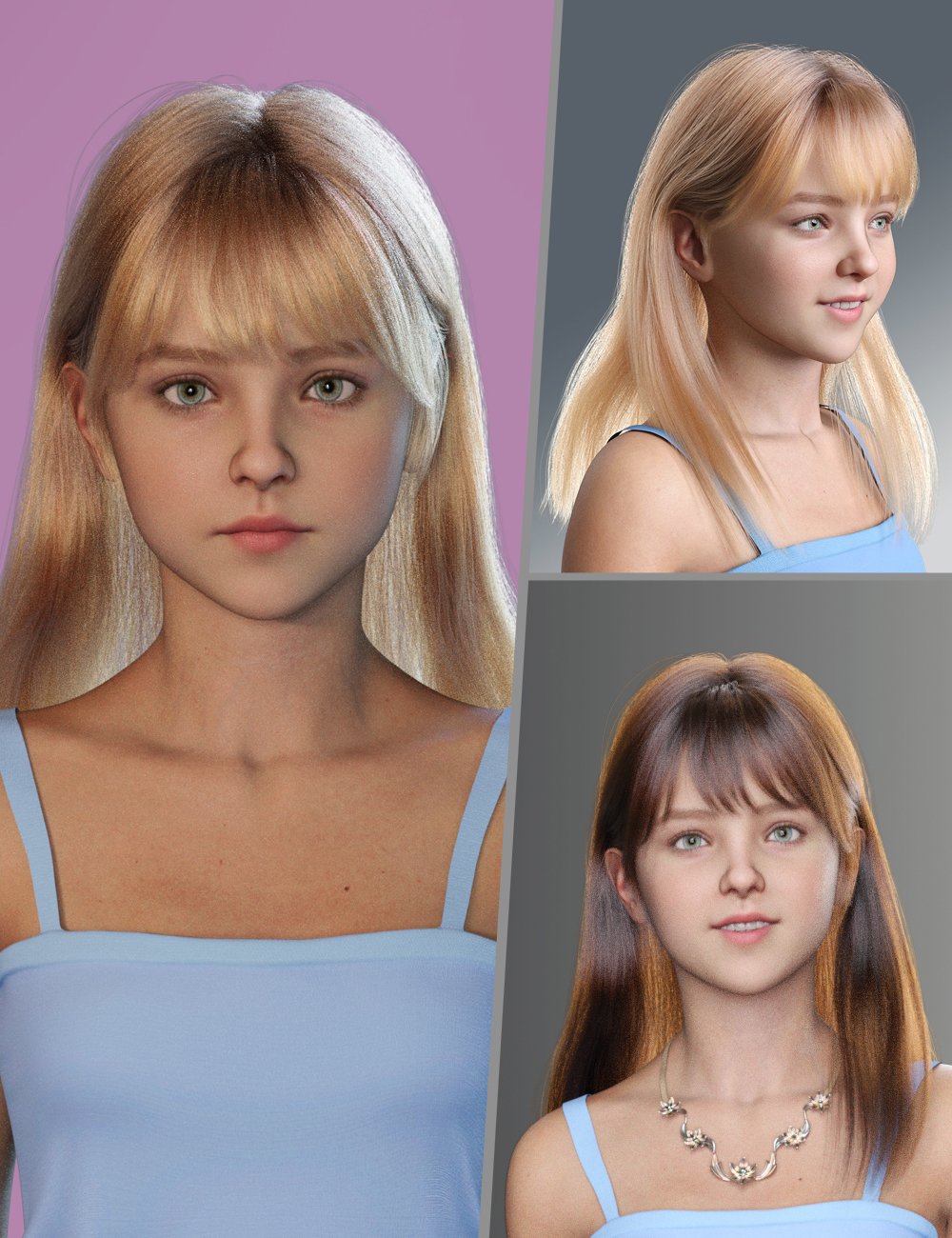 dForce Cute Bangs Hair for Genesis 9