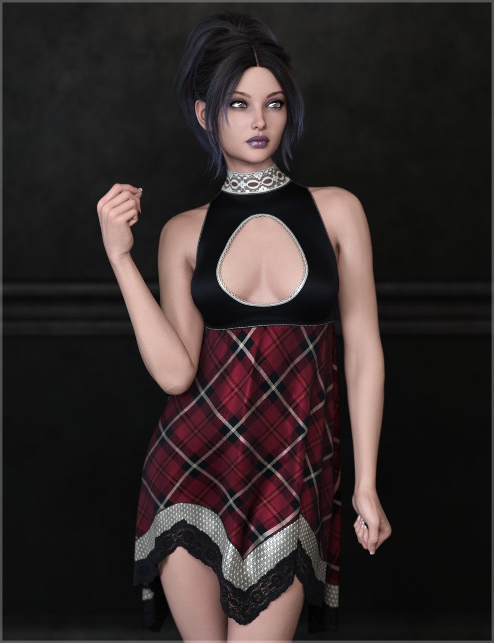 dForce Lacy Babydoll Dress Genesis 9 by: Sveva, 3D Models by Daz 3D