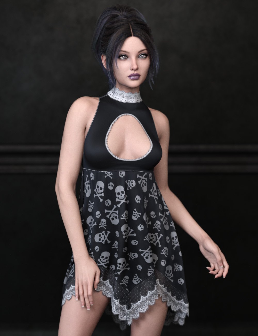 dForce Lacy Babydoll Dress Genesis 9