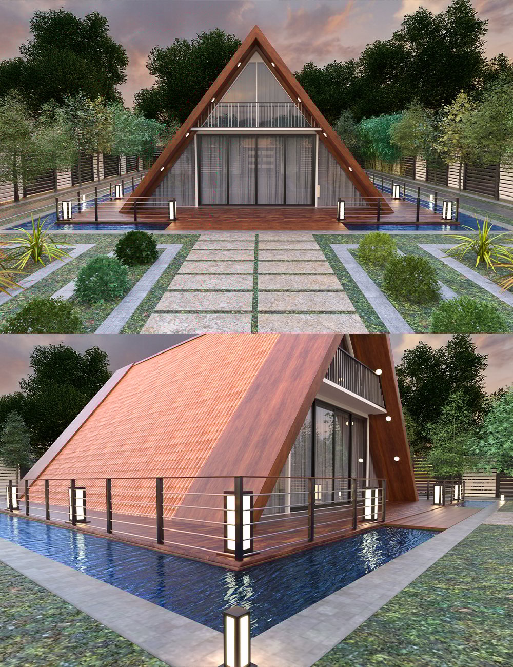 Floating A Frame House by: clacydarch, 3D Models by Daz 3D