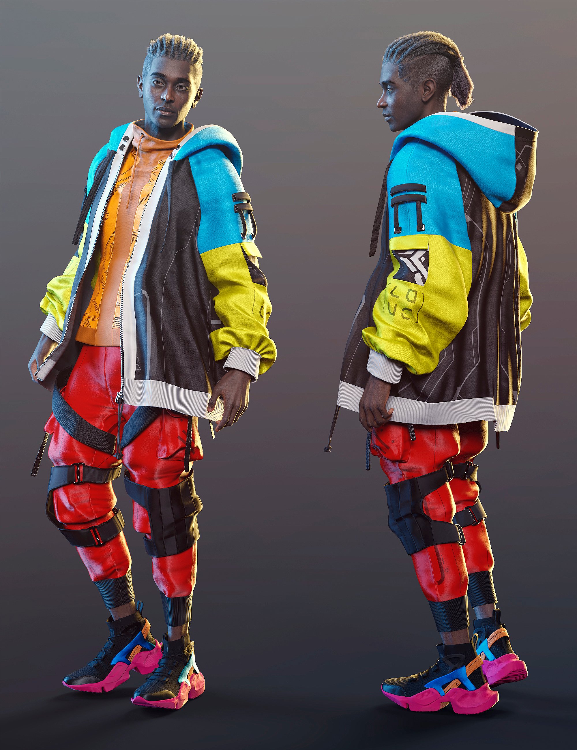 dForce Urban Techwear Outfit for Genesis 9