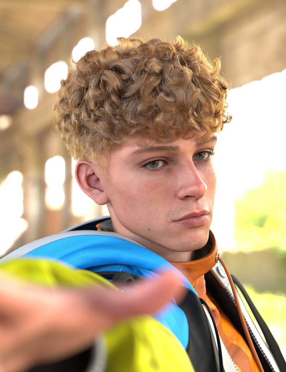 Carter Curl Cut for Genesis 9 by: , 3D Models by Daz 3D