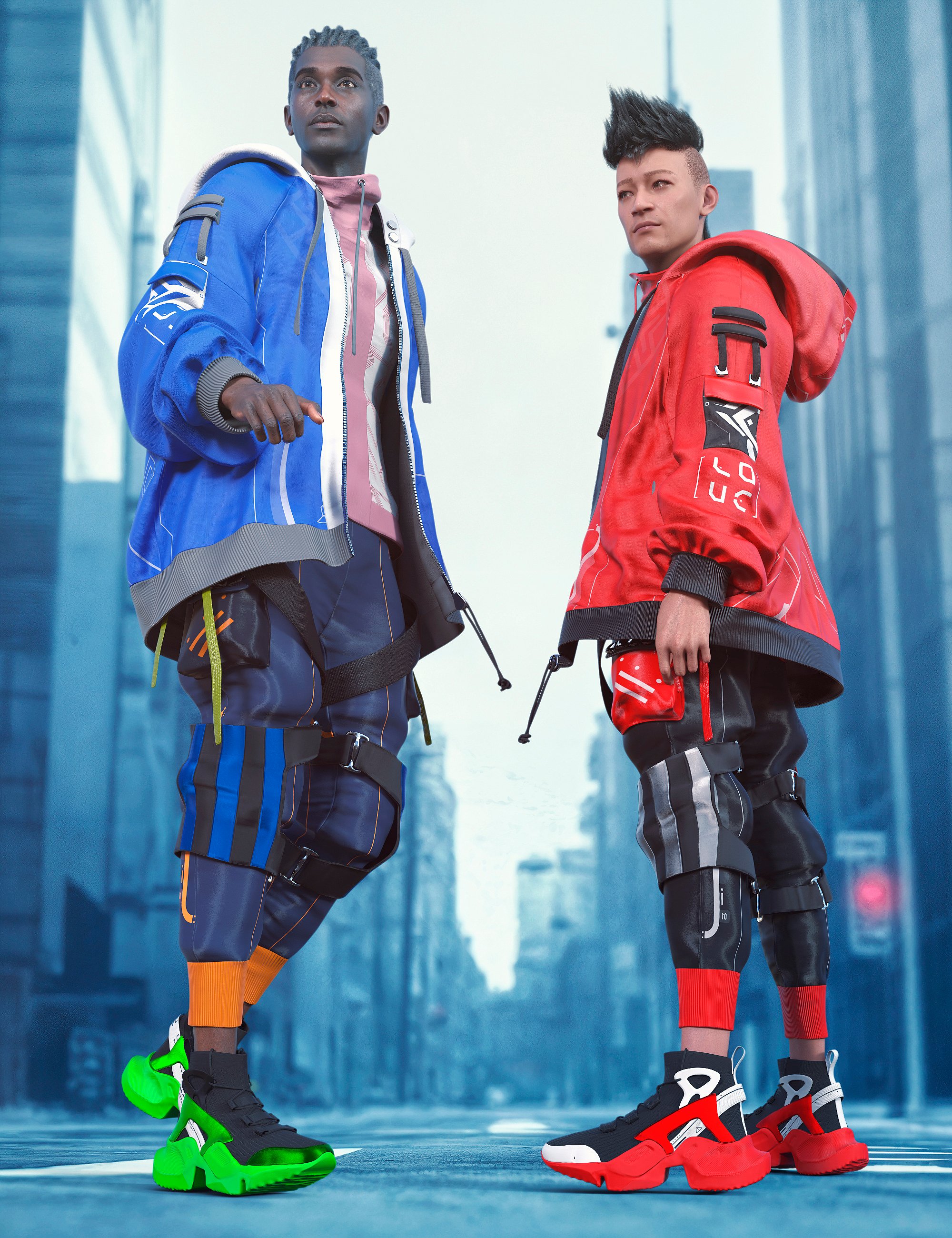 Urban Techwear Outfit Iray Texture Add-On by: fjaa3d, 3D Models by Daz 3D