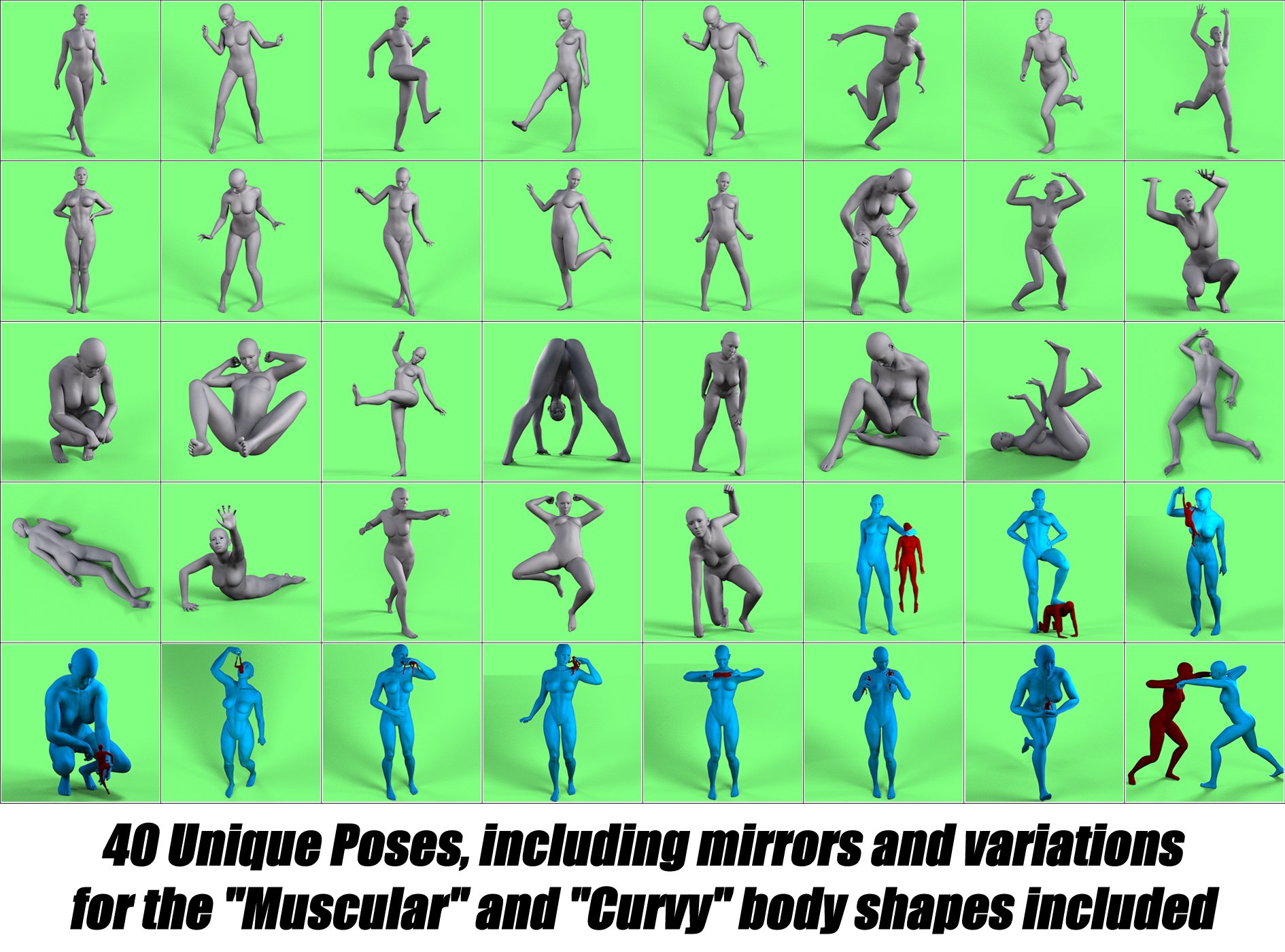 Giantess Shapes and Poses Epic Set for Genesis 9