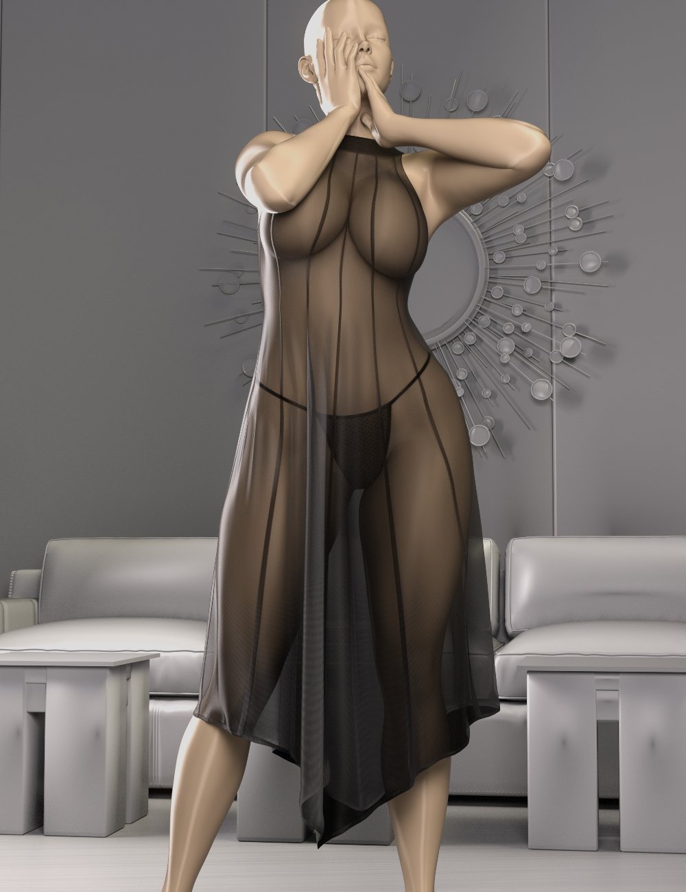 dForce STM Dress for Genesis 9 by: chungdan, 3D Models by Daz 3D