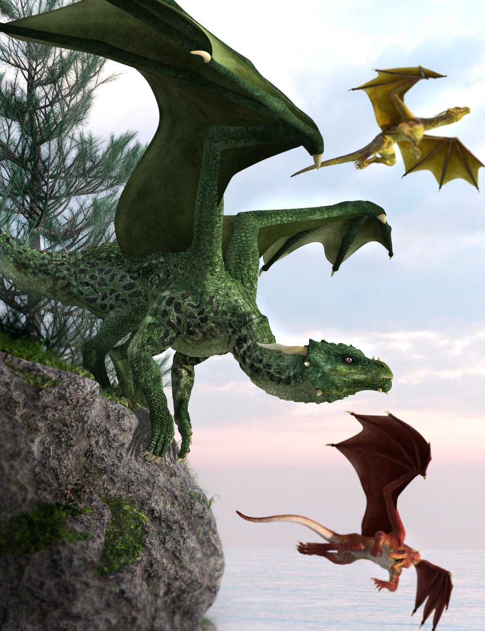 DA Dragon Wrath Poses for Daz Dragon 3