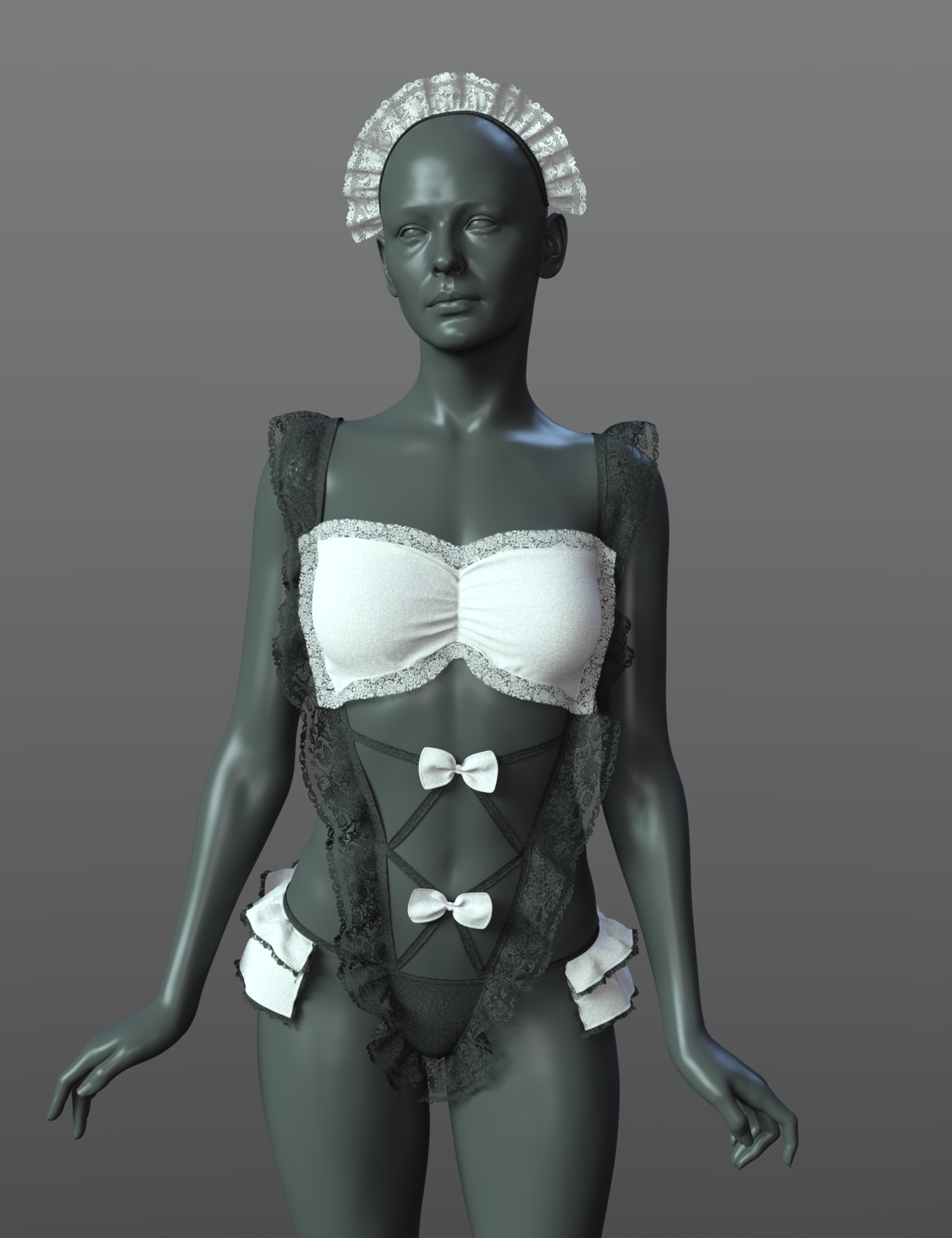 SPR Maid Outfit for Genesis 9 by: Sprite, 3D Models by Daz 3D