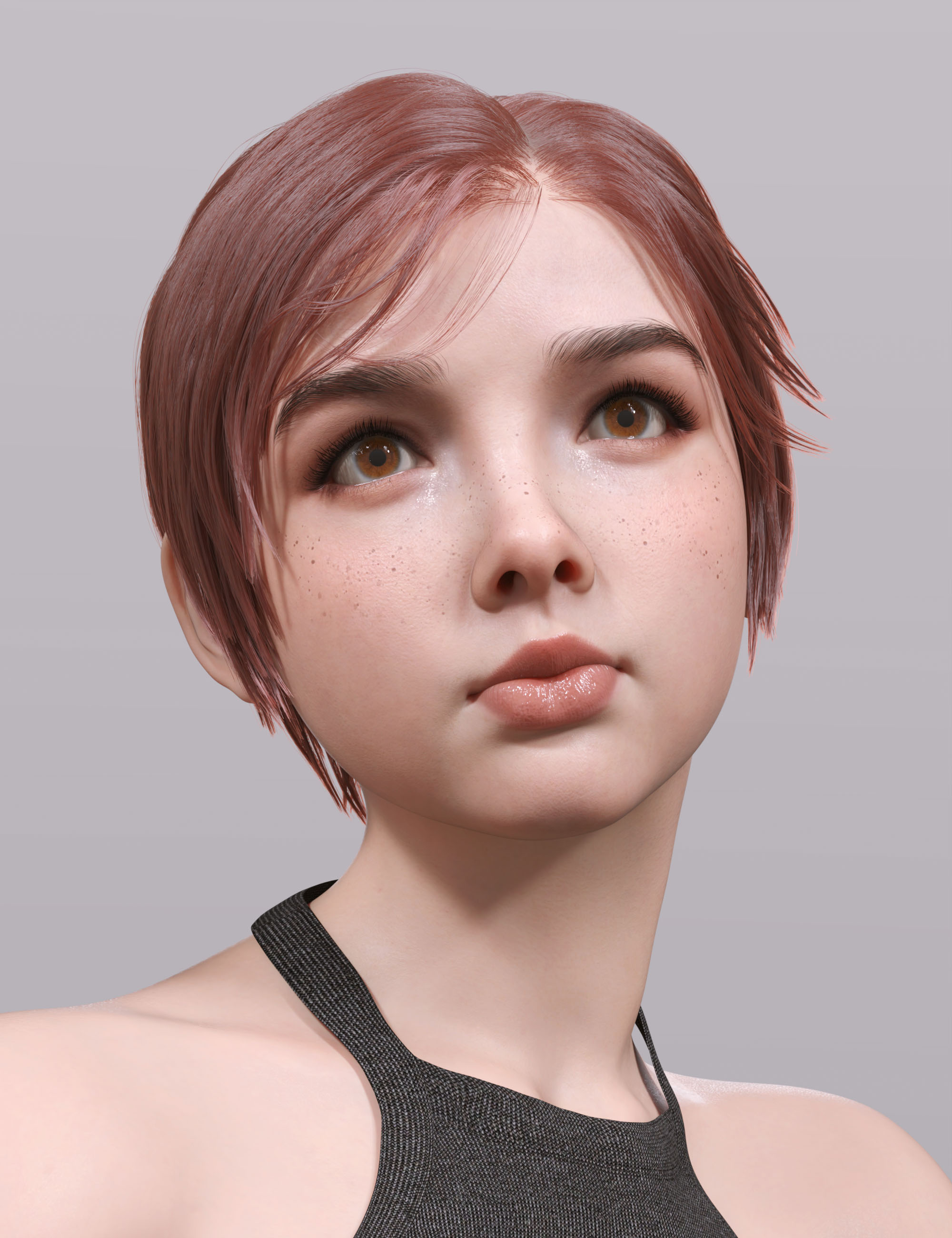 dForce AK Biting Hair for Genesis 9 by: Art Ken, 3D Models by Daz 3D