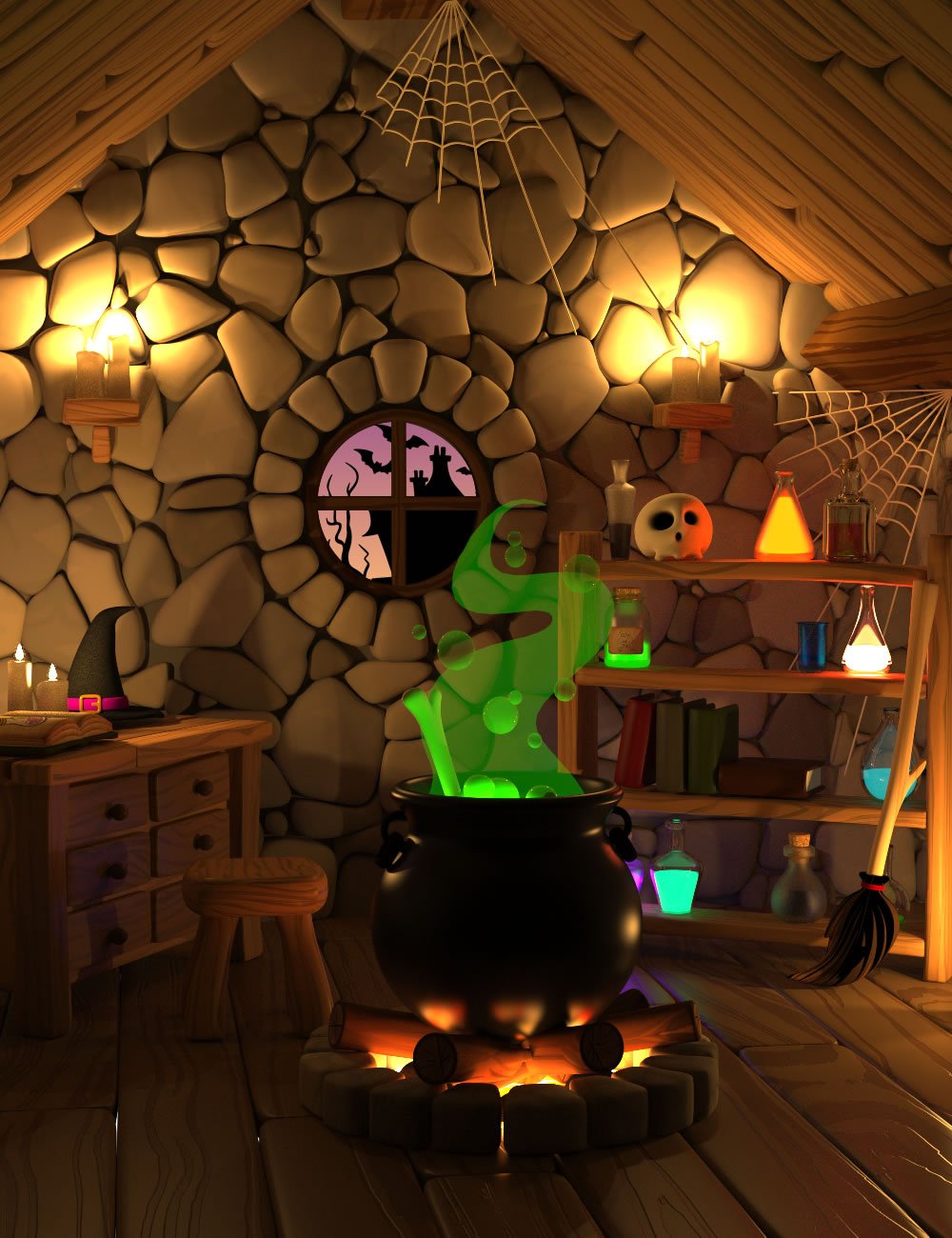 Boil and Toil Witches Lair by: SilvaAnt3d, 3D Models by Daz 3D